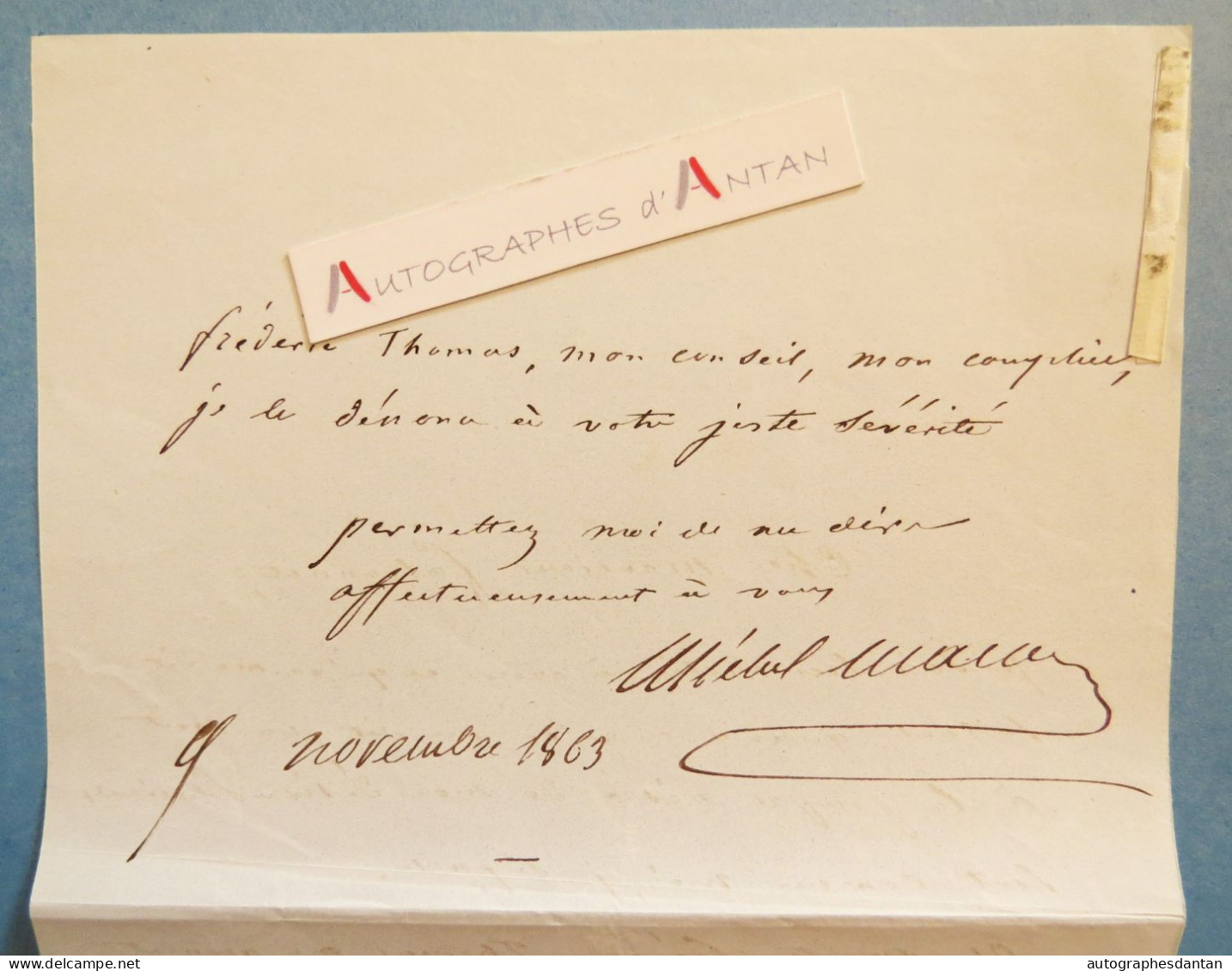 ● L.A.S 1863 Michel MASSON écrivain Et Journaliste - Société Des Gens De Lettres - Lettre Autographe à M. Falconnet - Fr - Schriftsteller