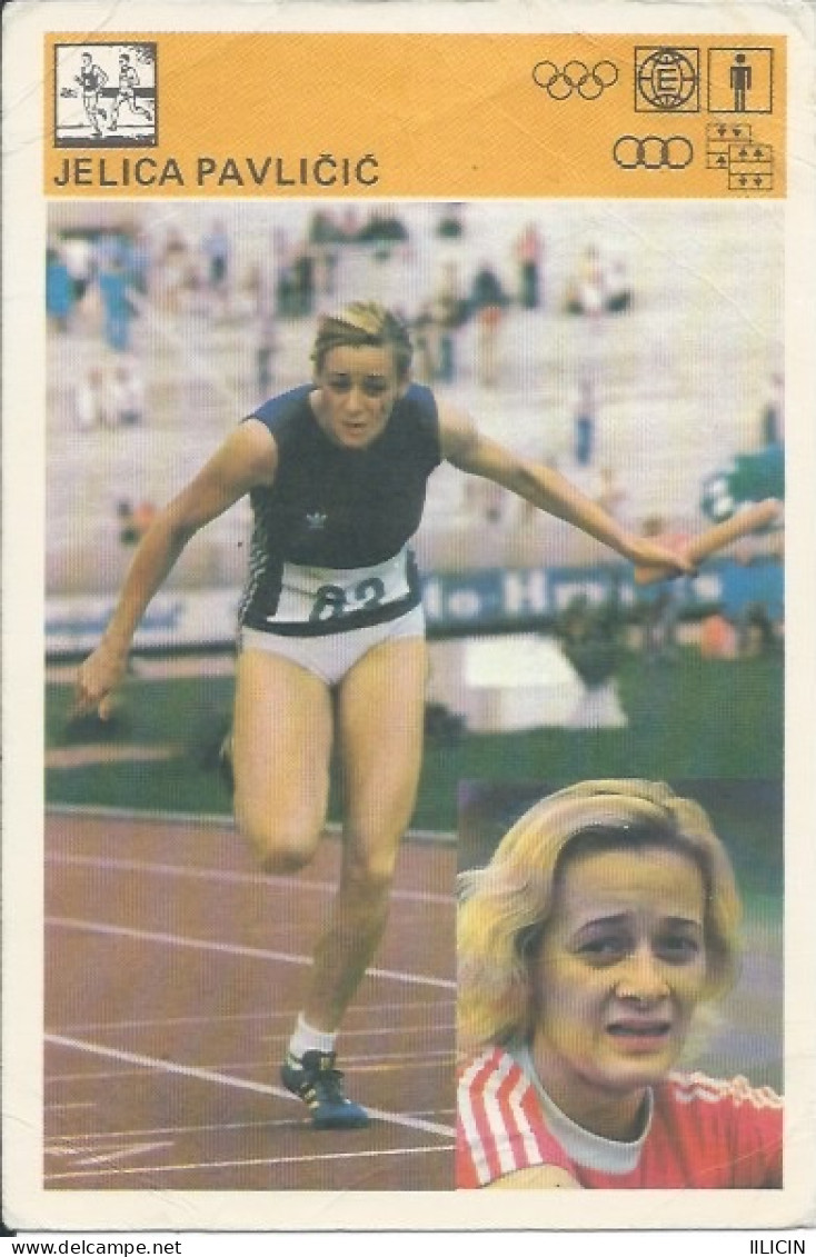 Trading Card KK000264 - Svijet Sporta Athletics Yugoslavia Croatia Jelica Pavlicic Stefancic 10x15cm - Athlétisme