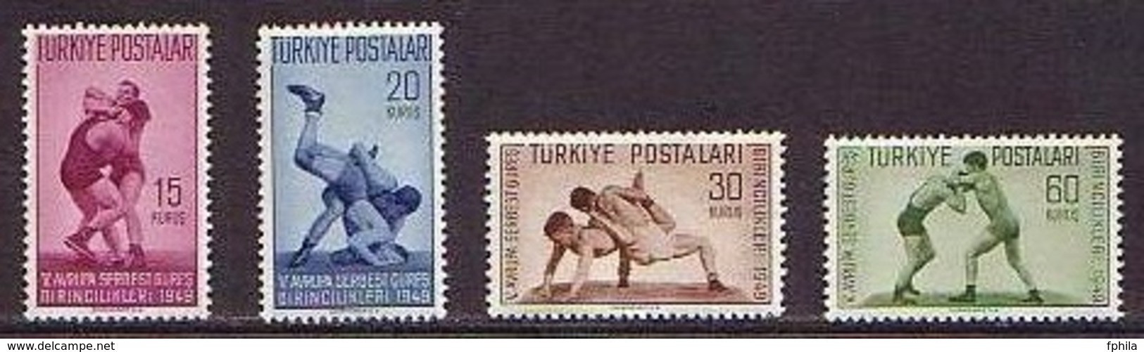 1949 TURKEY THE 5TH EUROPEAN WRESTLING CHAMPIONSHIPS MNH ** - Unused Stamps