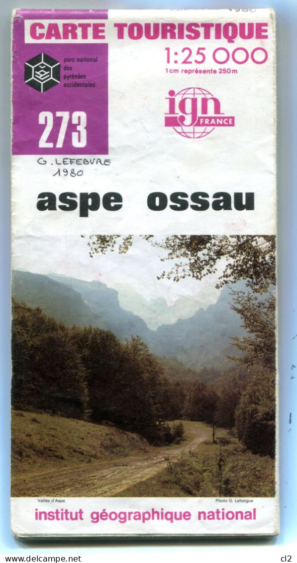 IGN - Carte Touristique 1:25000 - 273 - Aspe - Ossau - 1980 - Edition 1 - Cartes Topographiques