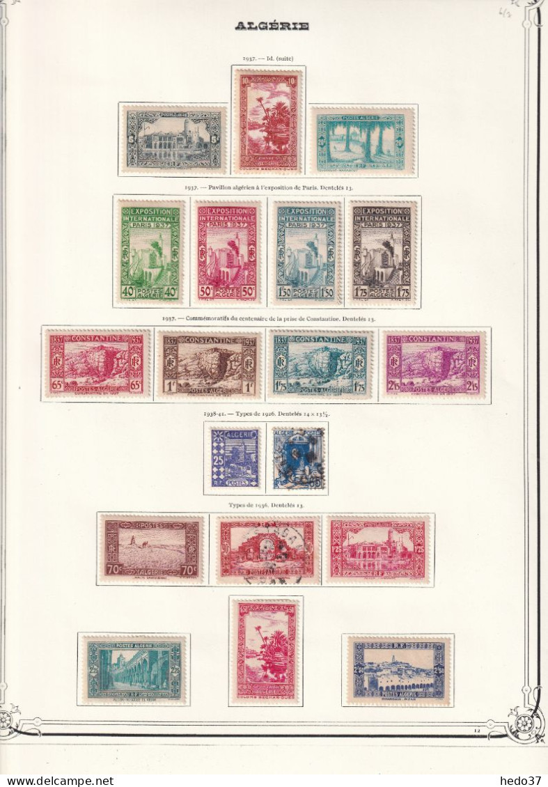 Algérie - Collection Vendue Page Par Page - Neuf * Avec Charnière / Oblitérés - B/TB - Verzamelingen & Reeksen