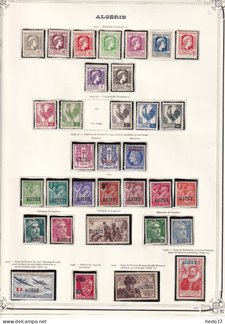 Algérie - Collection Vendue Page Par Page - Neuf * Avec Charnière / Oblitérés - B/TB - Colecciones & Series
