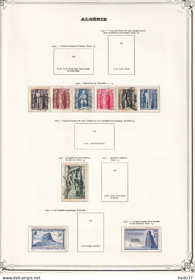 Algérie - Collection Vendue Page Par Page - Neuf * Avec Charnière / Oblitérés - B/TB - Lots & Serien