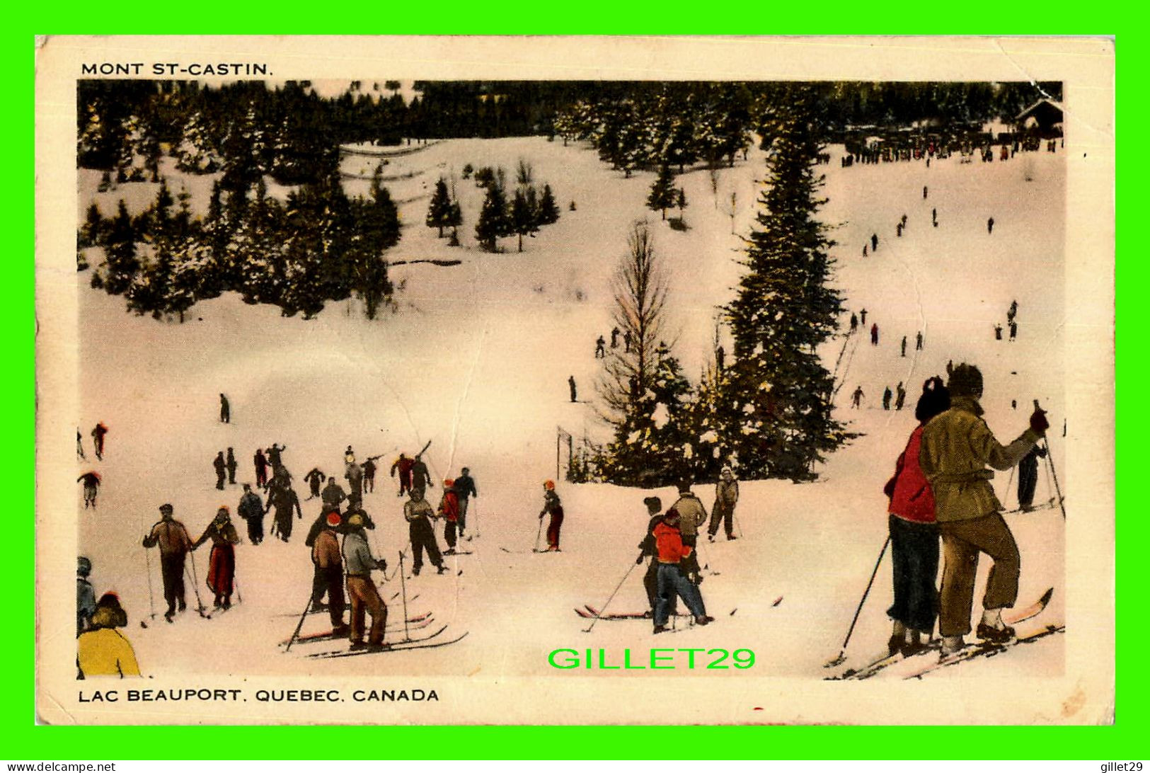 BEAUPORT, QUÉBEC - VUE DE LA PENTE DE SKI DU MONT ST-CASTIN - CIRCULÉE EN 1947 - LIBRAIRIE GARNEAU - - Québec - Beauport