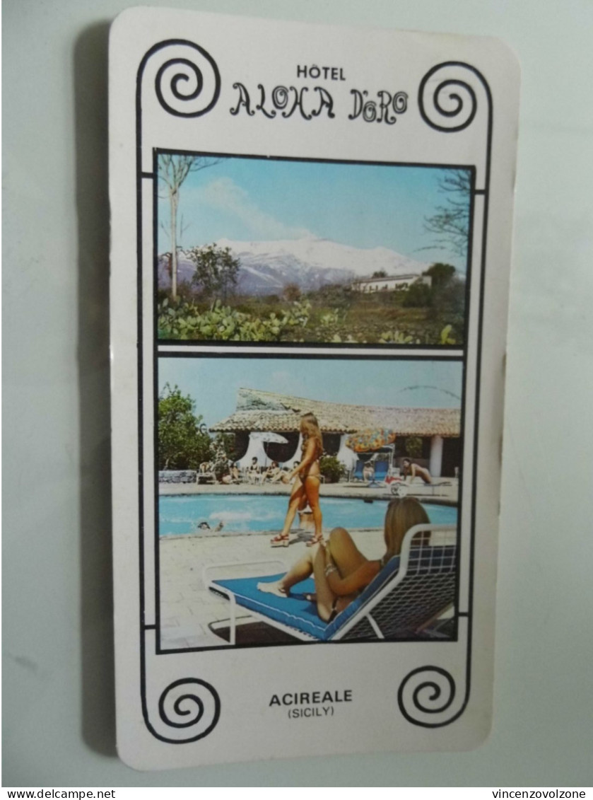 Cartolina  Viaggiata Pubblicitaria "HOTEL ALOA D'ORO ACIREALE ( SICILY )" 1980 - Acireale