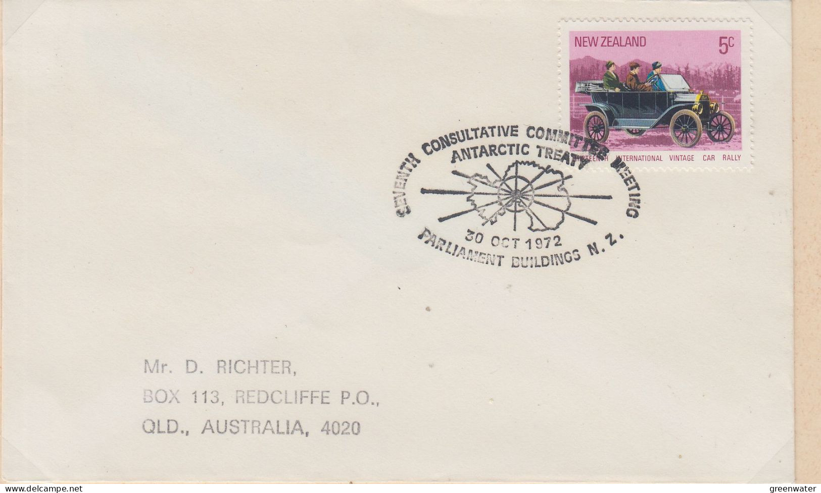 New Zealand 1972 Antarctica Ca Antarctic Treaty 30 Oct. 1972 Cover (XX159) - Brieven En Documenten