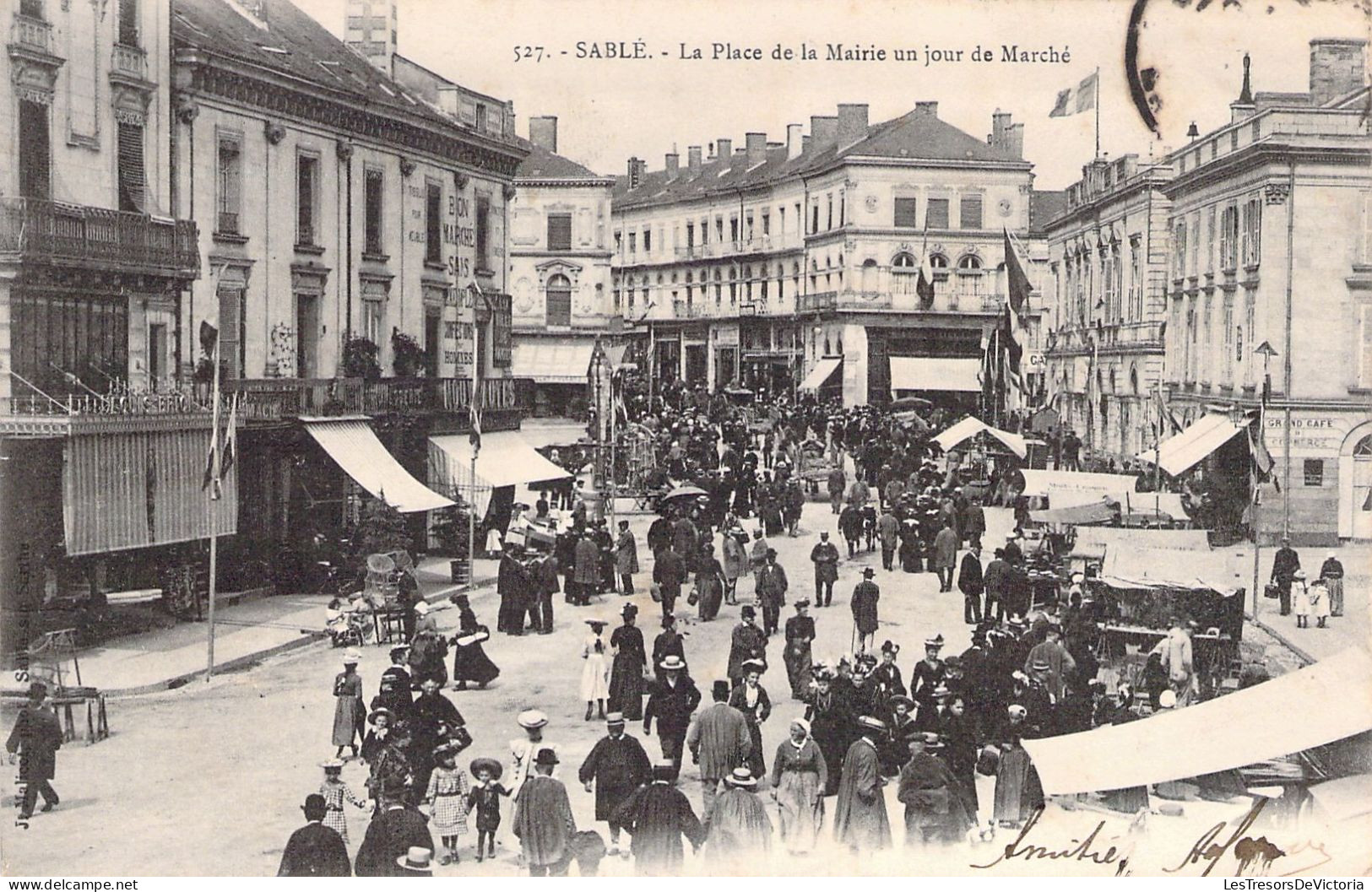 FRANCE - 72 - SABLE - La Place De La Mairie Un Jour De Marché - Carte Postale Ancienne - Sable Sur Sarthe