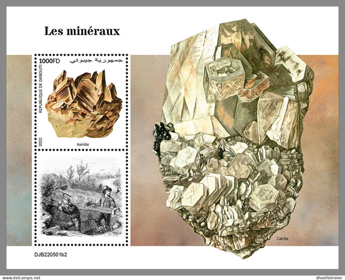 DJIBOUTI 2022 MNH Minerals Mineralien Mineraux S/S II - OFFICIAL ISSUE - DHQ2312 - Minéraux