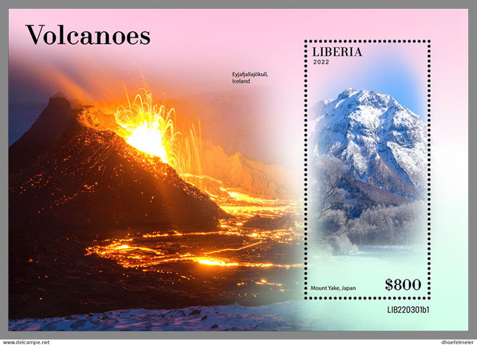 LIBERIA 2022 MNH Volcanoes Vulkane Volcans S/S I - OFFICIAL ISSUE - DHQ2312 - Volcans