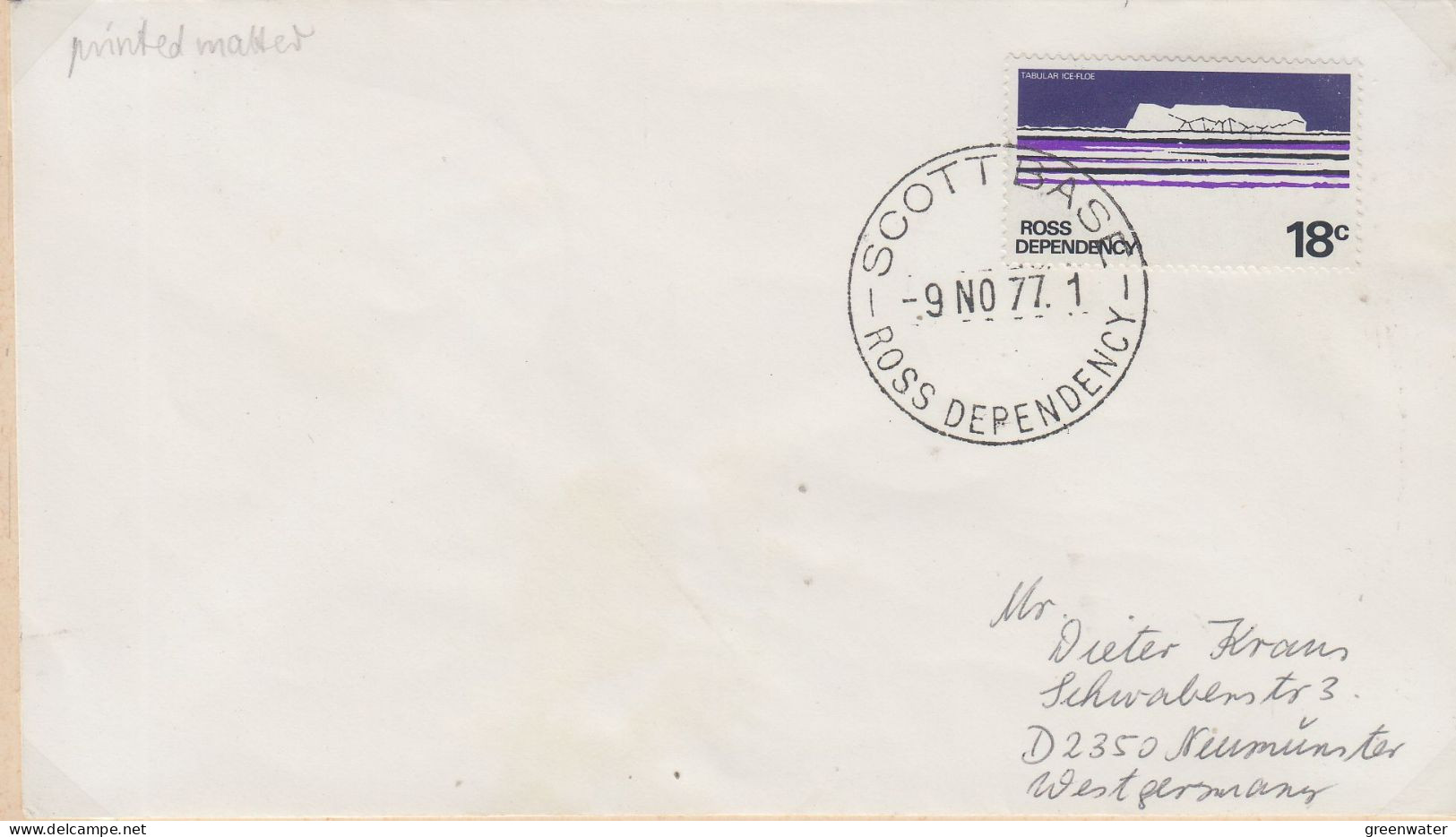 Ross Dependency   Ca Scott Base 9 NO 1977 (XX160) - Lettres & Documents