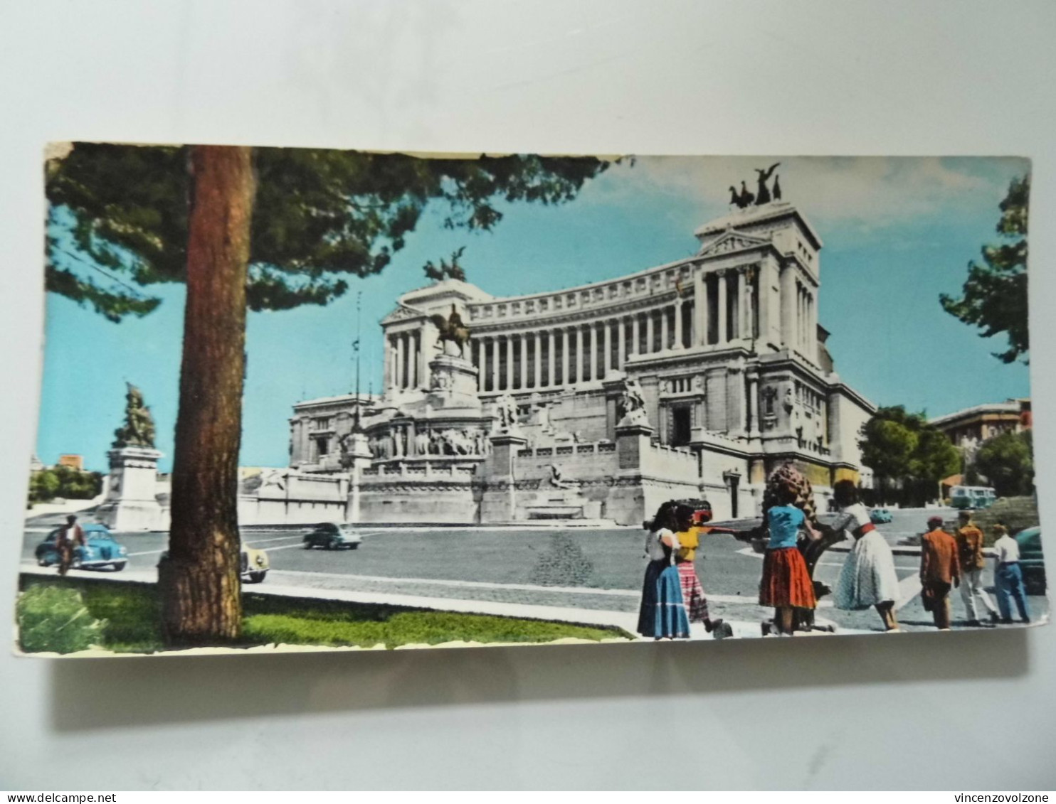 Cartolina  Viaggiata Panoramica Piccola "ROMA Monumento A Vittorio Emanuele II" 1964 - Altare Della Patria