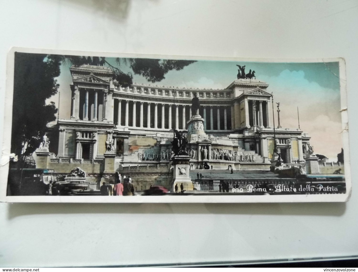 Cartolina  Viaggiata Panoramica Piccola "ROMA Altare Della Patria" 1958 - Altare Della Patria