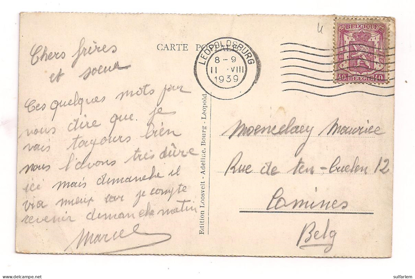 Carte Postale. BEVERLOO Rue De La Station. - Leopoldsburg (Camp De Beverloo)