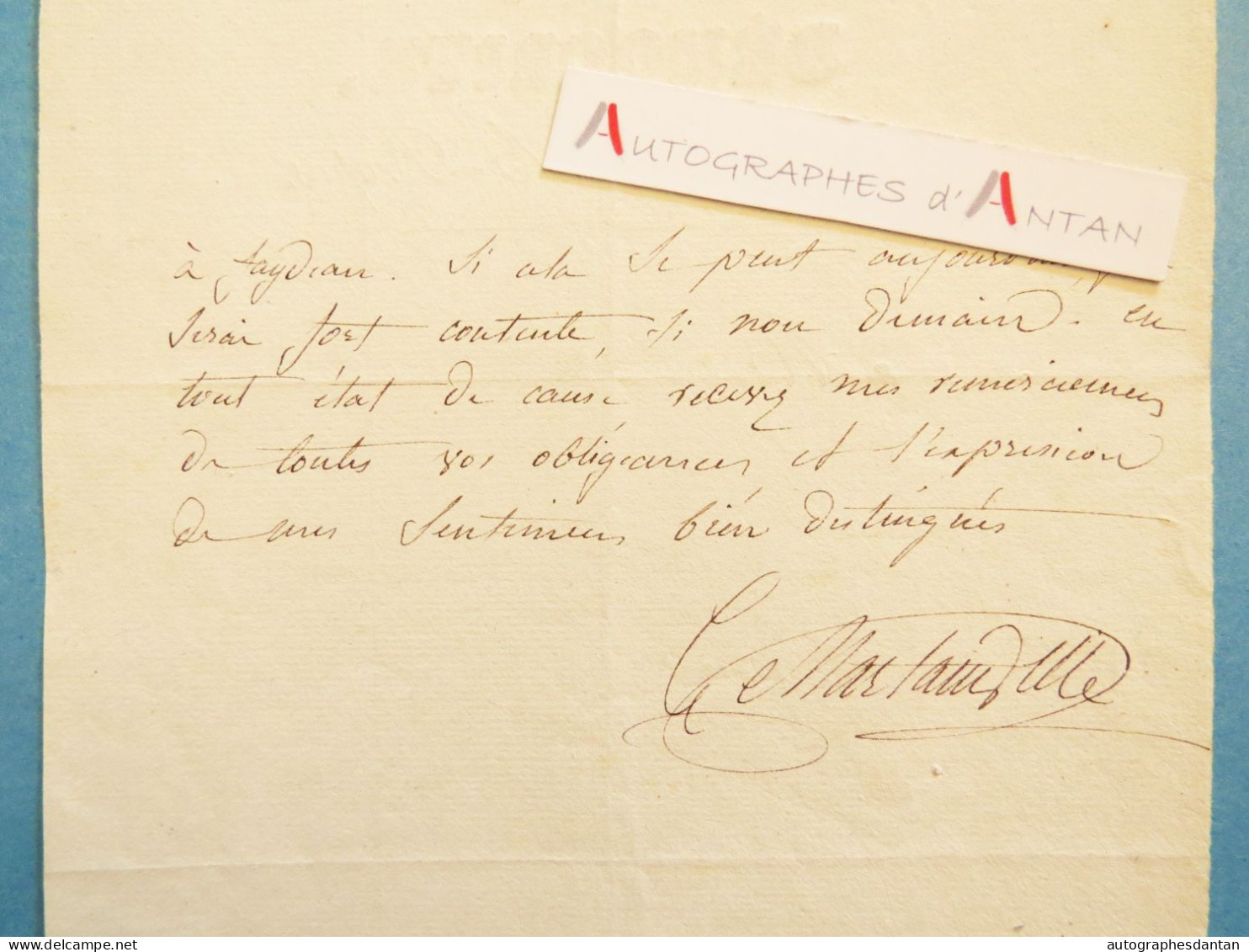 ● L.A.S 1829 Charlotte MARTAINVILLE Comédienne épouse D'Alphonse - Démocrite Journal De L'A-Propos - Lettre - Née Mouzay - Acteurs & Toneelspelers