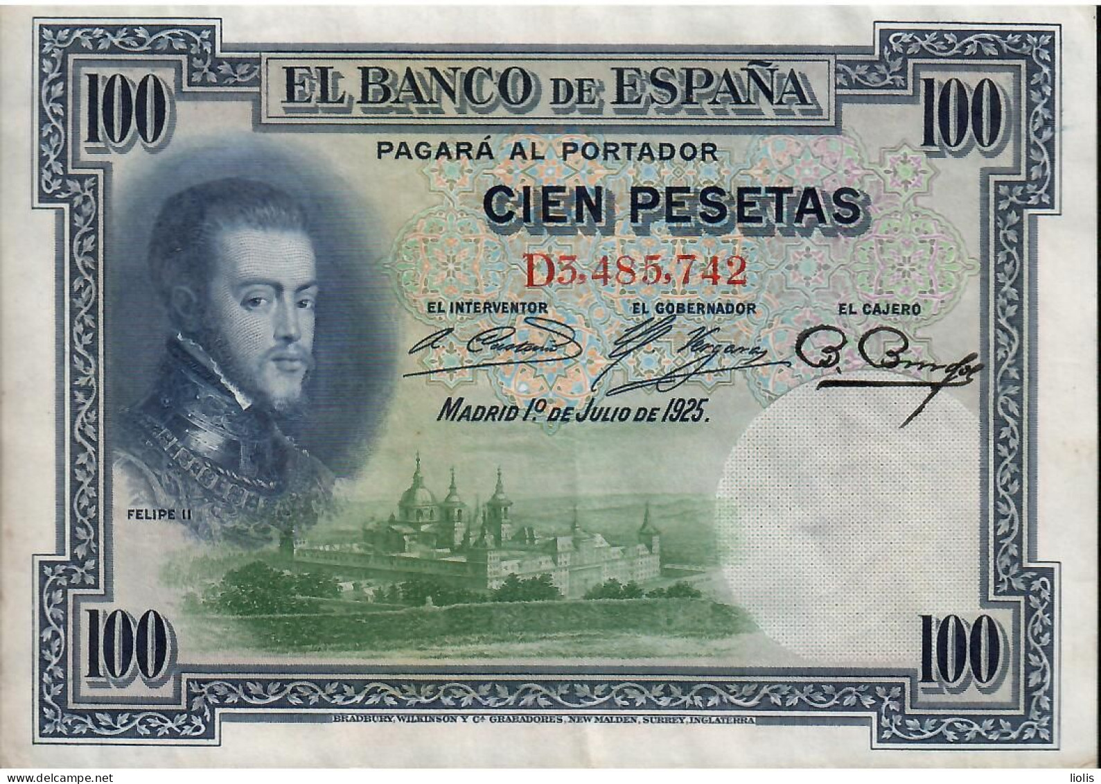 Spain    100 Pesetsa  1928 - 100 Peseten