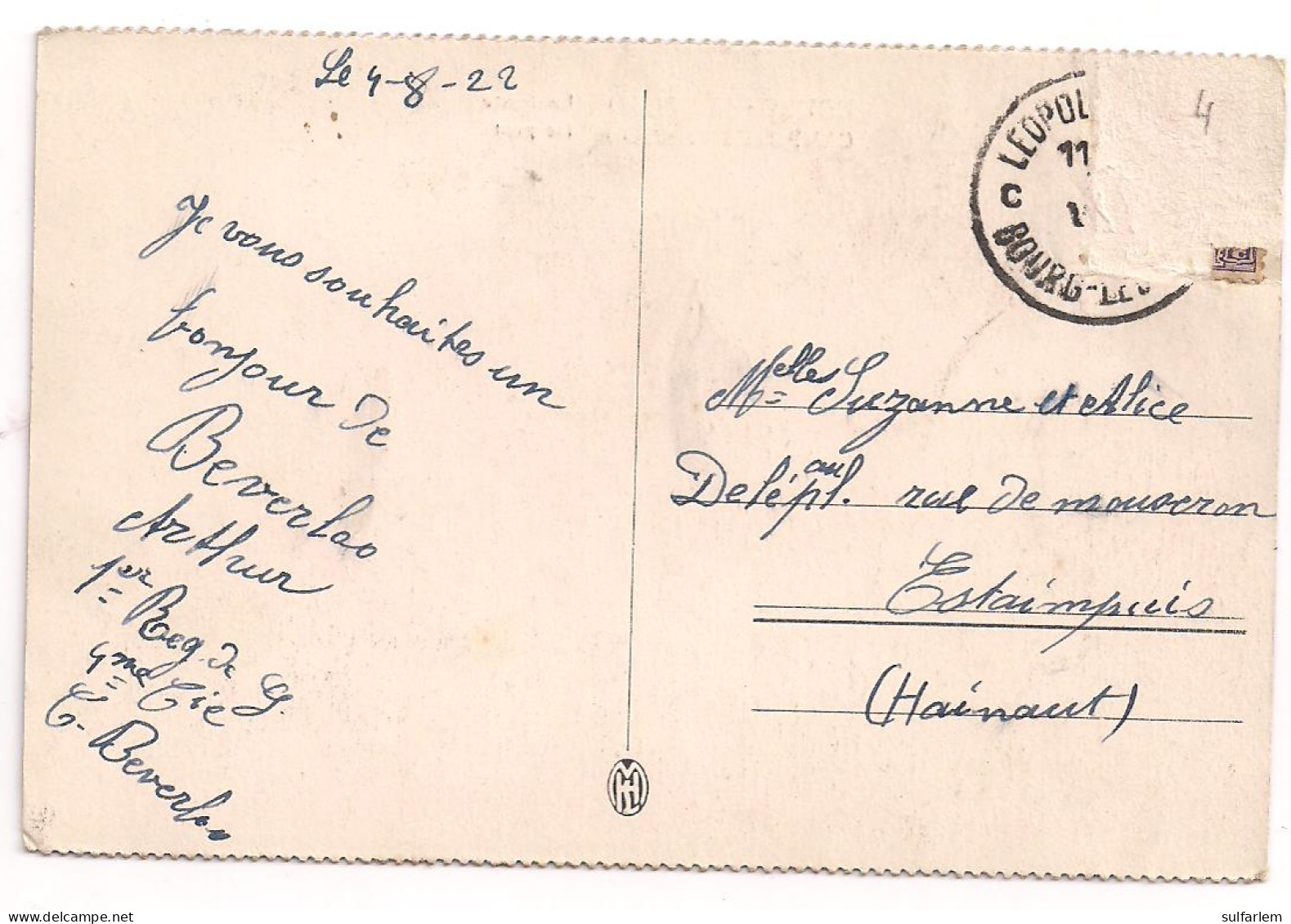 Carte Postale. BEVERLOO. La Poste. 1922 - Leopoldsburg (Camp De Beverloo)