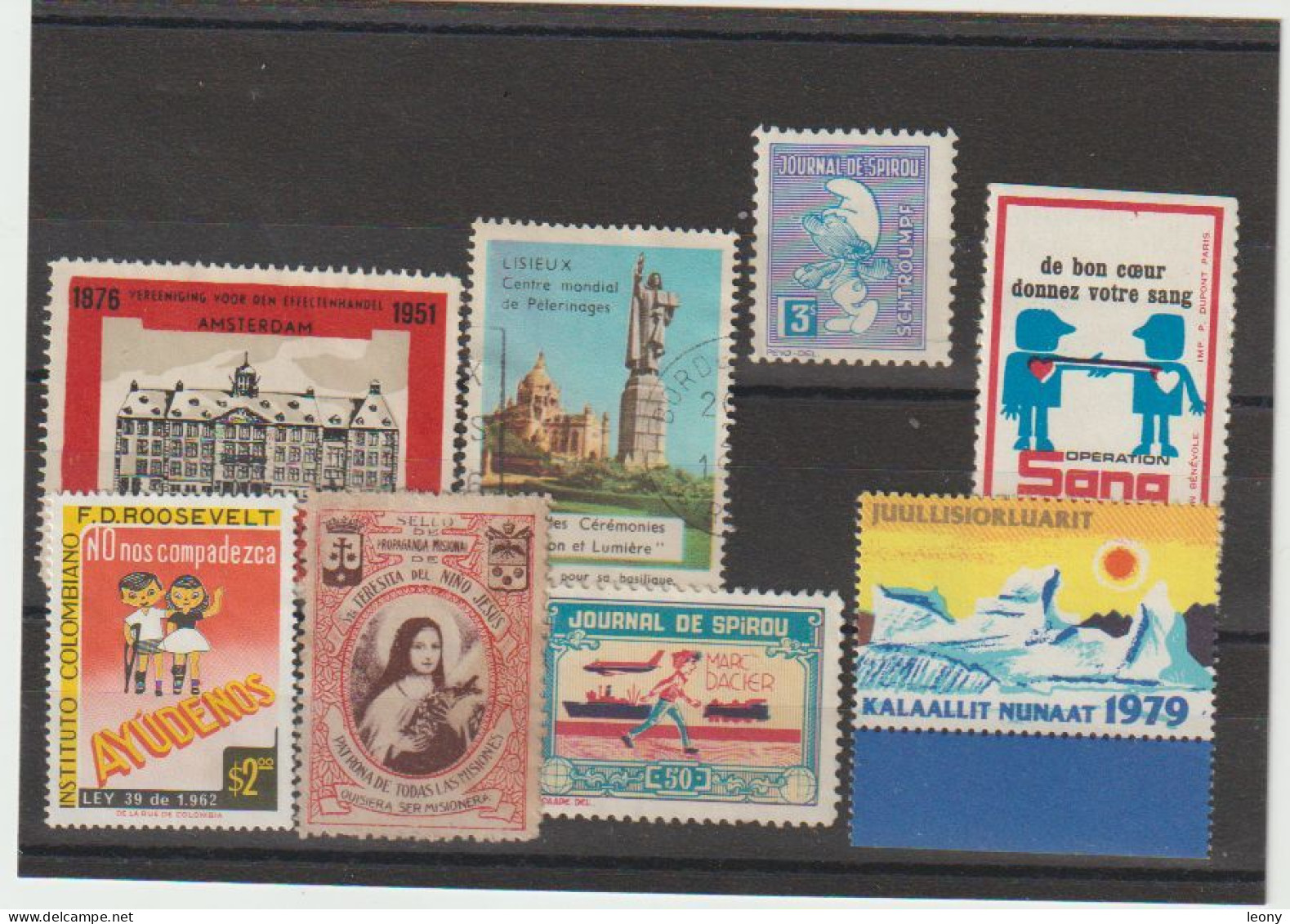 VIGNETTES DIVERSES  - AYUDENOS - JOURNAL De SPIROU - LISIEUX - AMSTERDAM - OPERATION SANG..... - Vrac (max 999 Timbres)