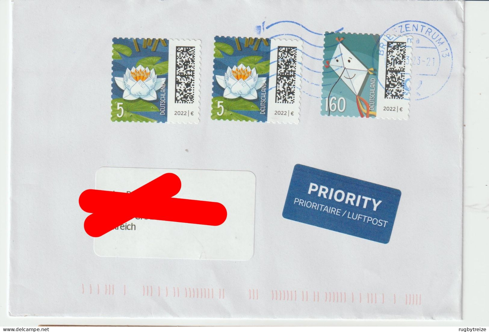 6344 Lettre Cover 2023 Timbre De 2022 Lotus ALLEMAGNE DEUTSCHLAND - Storia Postale