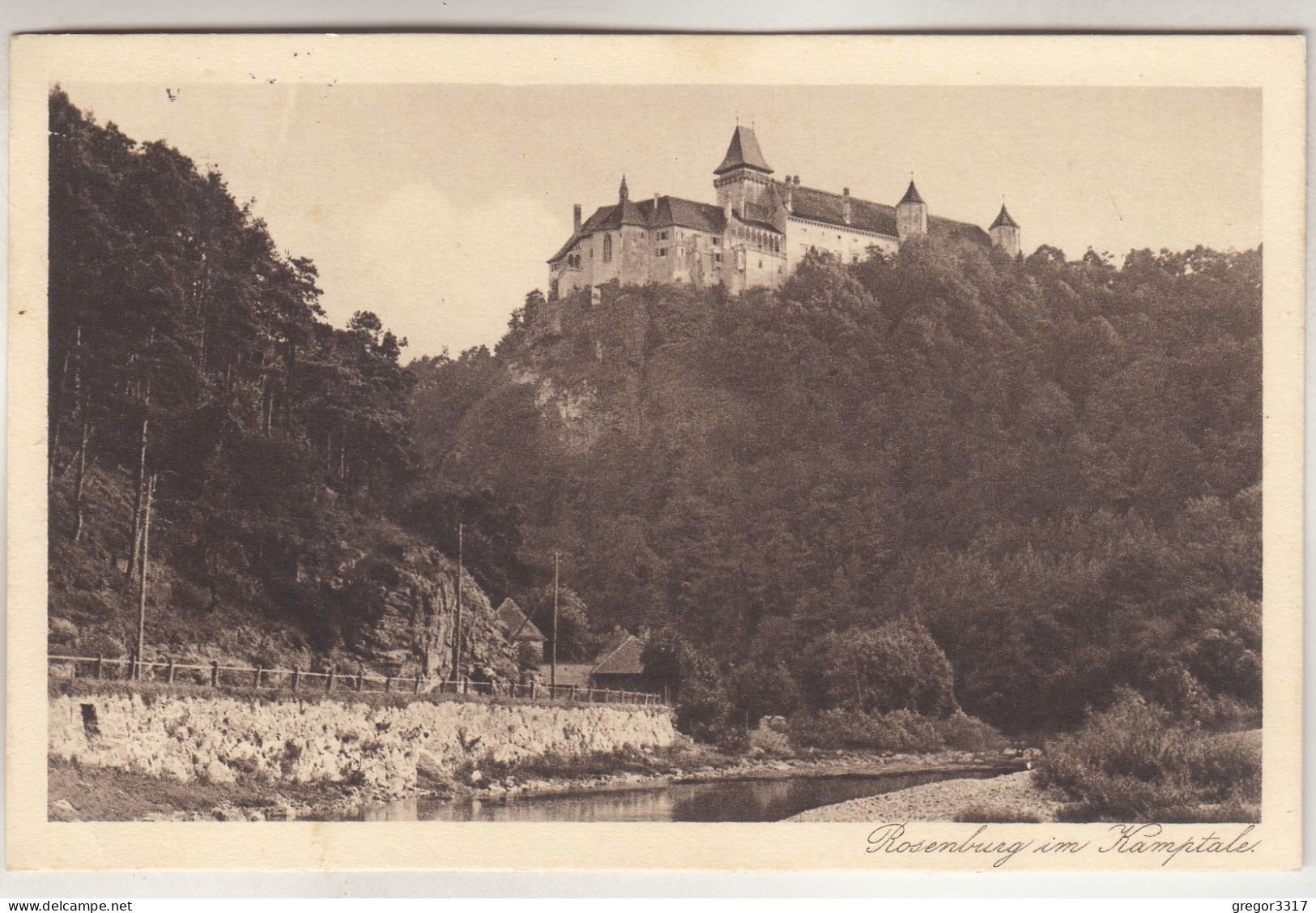 C6355) ROSENBURG Im Kamptal - Blick Vom Fluss Und Straße Auf Burg ALT 1927 - Rosenburg
