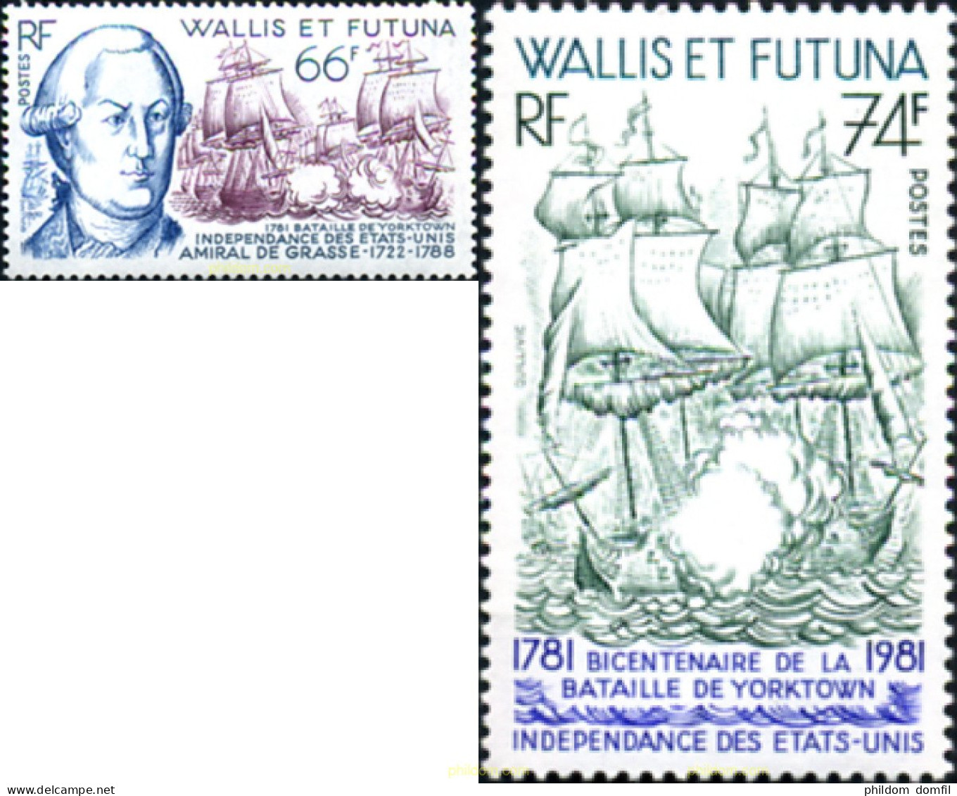 256584 MNH WALLIS Y FUTUNA 1981 BICENTENARIO DE LA BATALLA DE YORKTOWN - Oblitérés