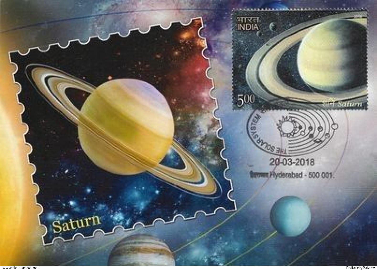 INDIA 2018 Solar System,Space,Planet,Mercury,Venus, Earth,Mars,Jupiter,Saturn,8v Maxicard Maxi card SET (*) Inde Indien