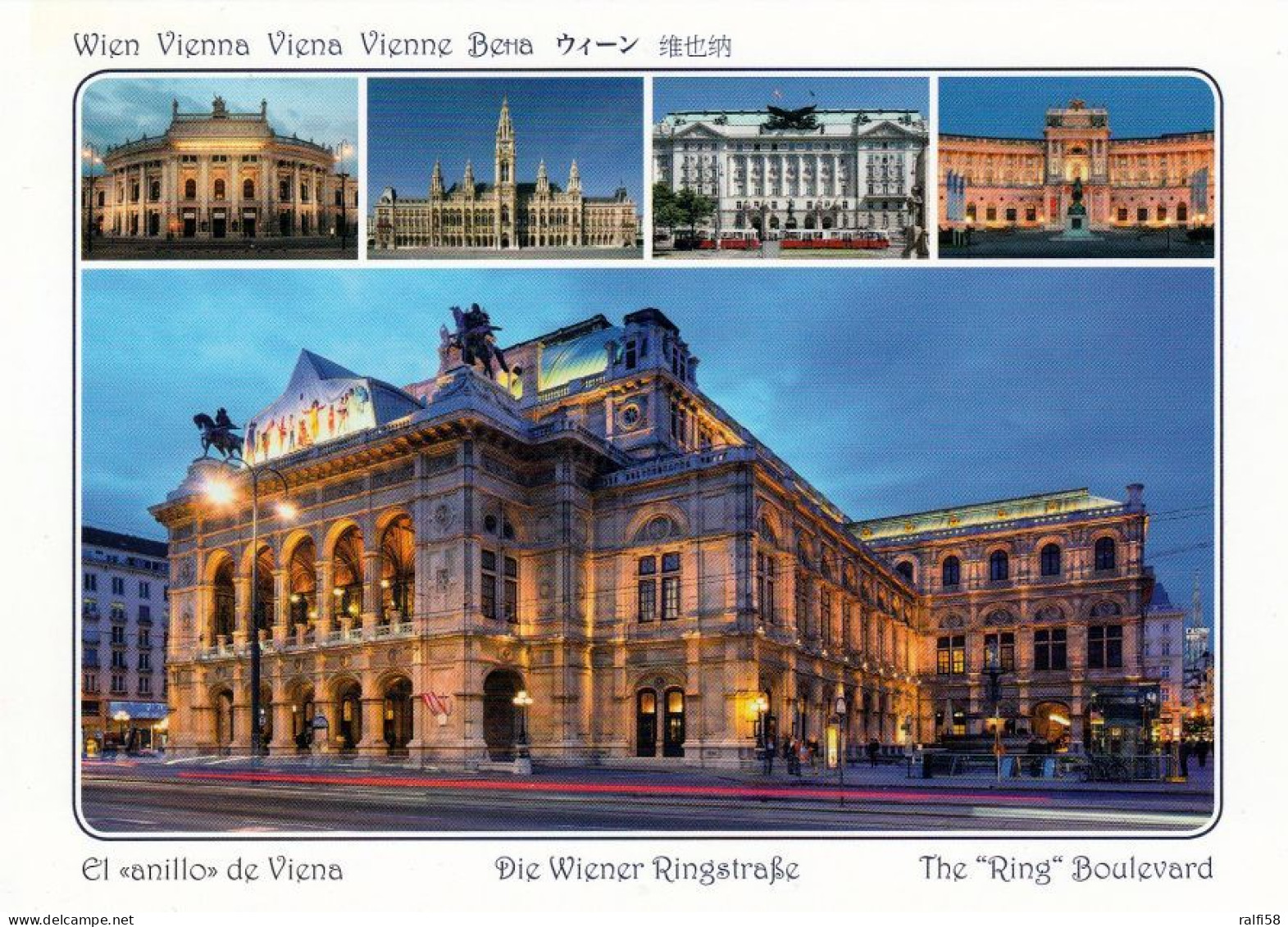 1 AK Österreich / Wien * Wiener Ringstraße - Burgtheater, Rathaus, Regierungsgebäude, Neue Hofburg, Staatsoper Gr. Bild - Ringstrasse