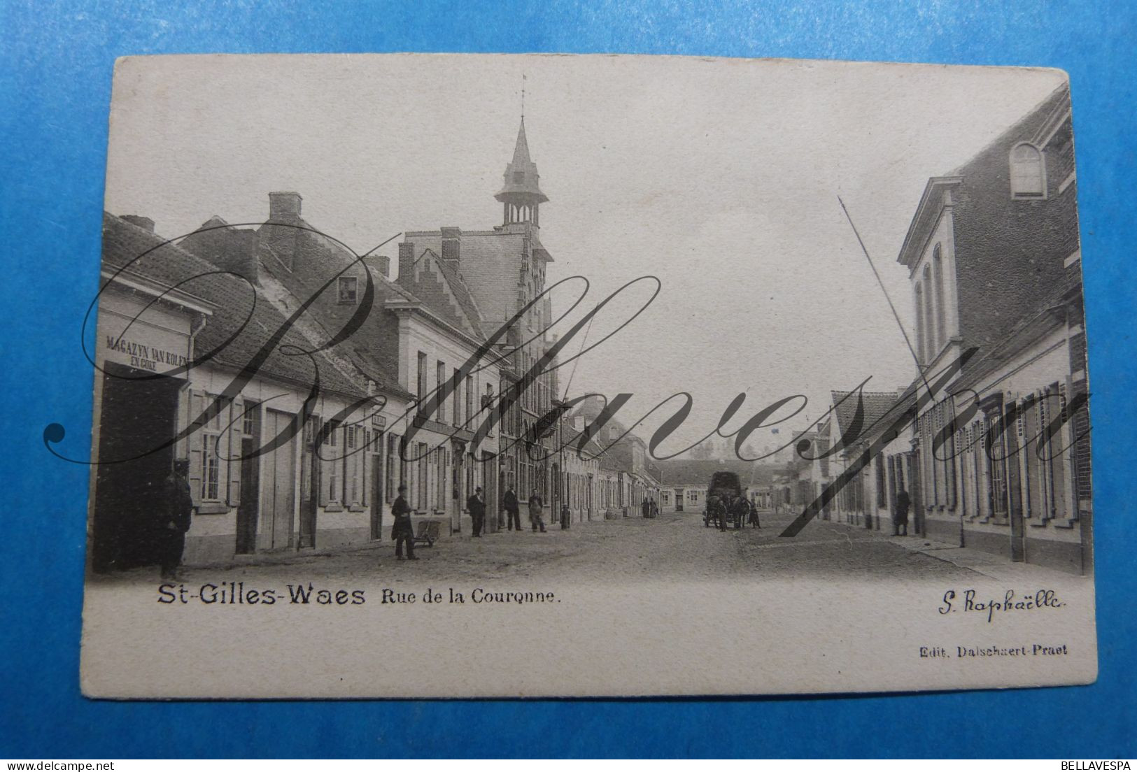 St Gilles Waas  Rue De La Couronne Edit Dalschaert  1901 Kolenmagazijn. Beenhouwer.. - Sint-Gillis-Waas