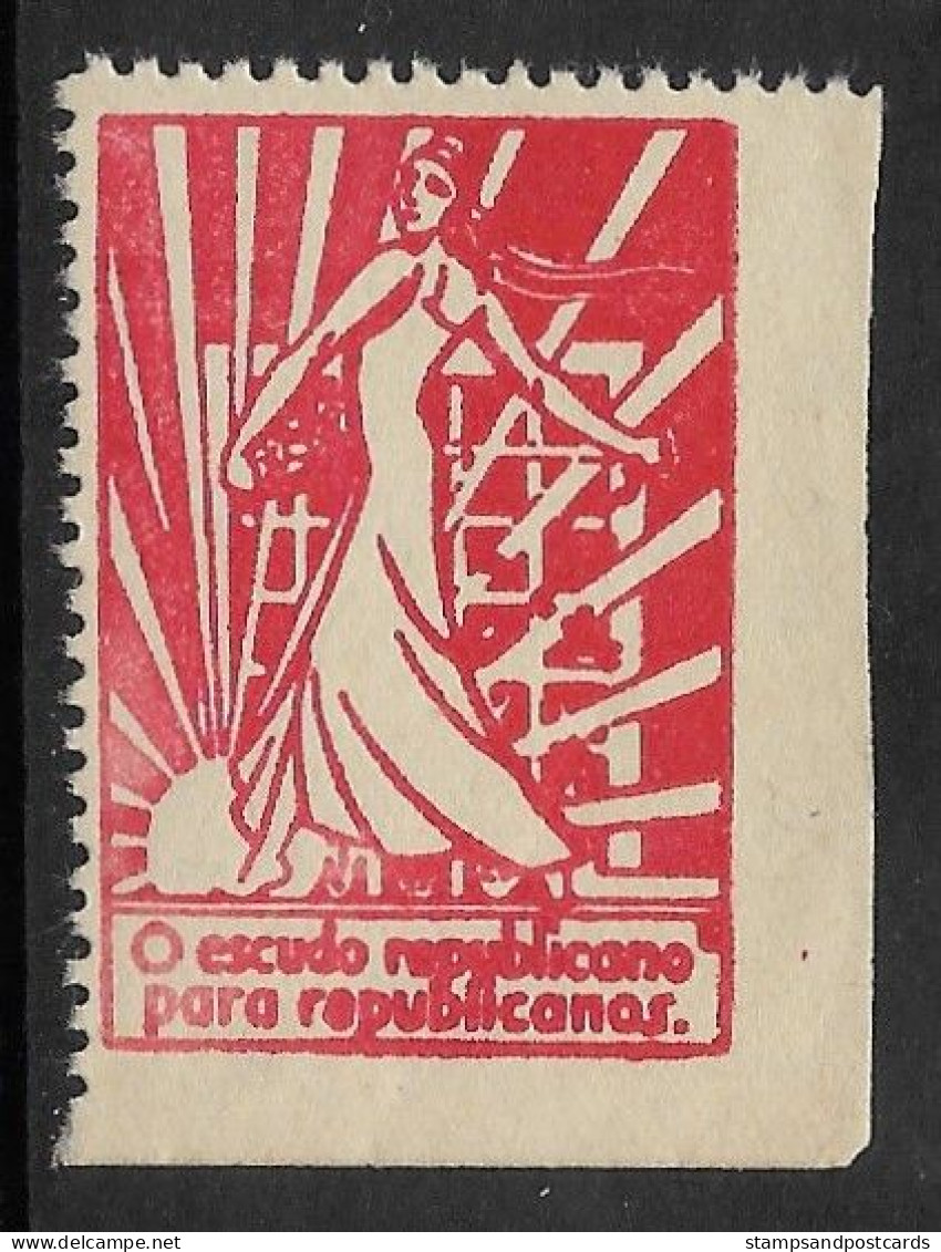 Portugal Ancienne Vignette Politique Republicaine Inspiré La Semeuse France Portugal Political Old Cinderella - Local Post Stamps