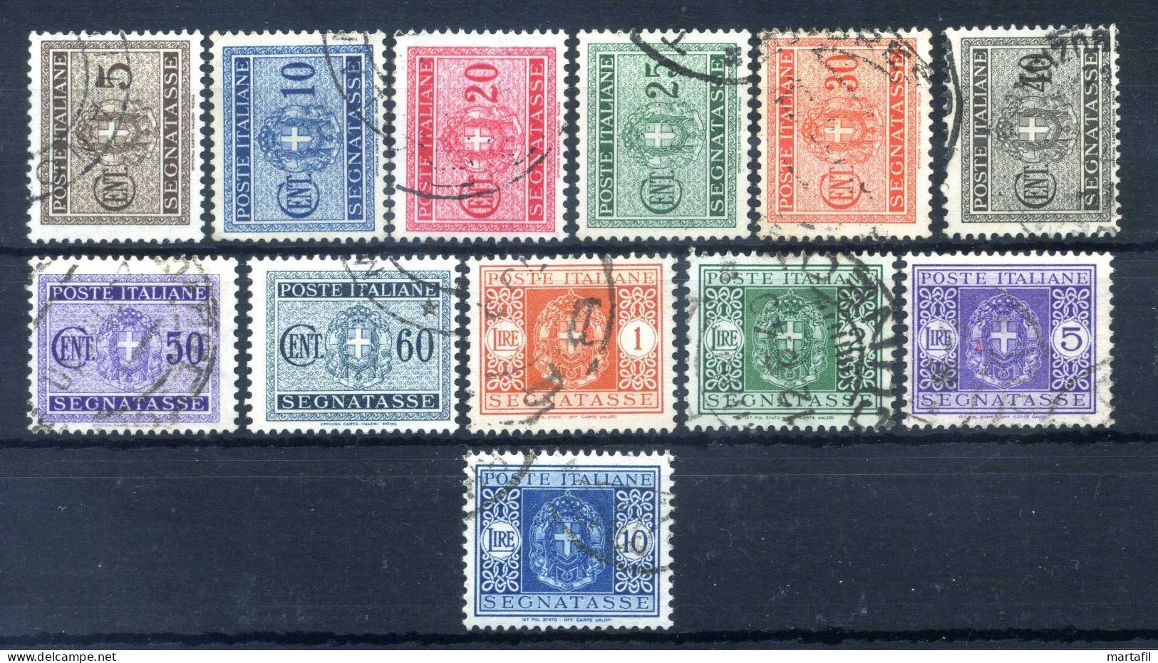1931 ITALIA REGNO SEGNATASSE 34/45 USATI (manca 20 Lire) - Segnatasse