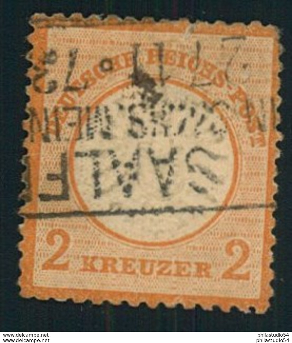 1872, BRUSTSCHILD: 2 Kreuzer Gr. Schild, Gestempelt, Befund Sommer BPP - Michel 24 (3.200,-) - Usados