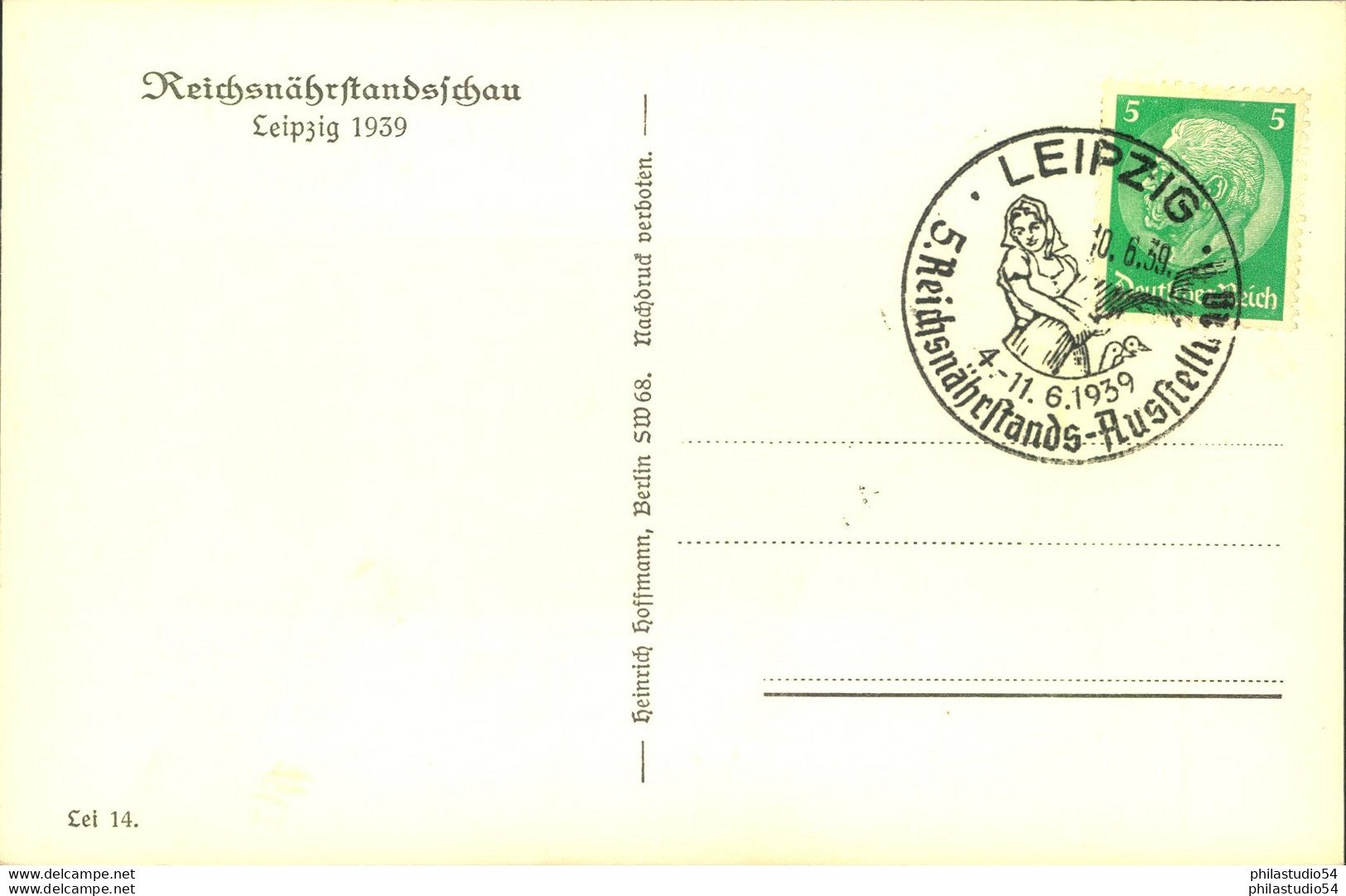 1938, Sonderkarte Reichsnährstandschau Mit Anlaßbezogenem SSt LEIPZIG - Storia Postale