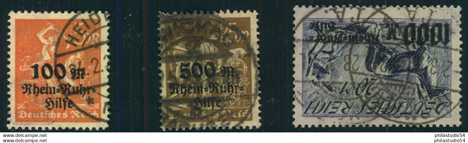 1923, Rhein-Ruhr-Hilfe, Komplett, 25 Pfg. Etwas Kräftig - Sonst Sauber Gestempelt, Sign. Infla, KW150,- - Oblitérés