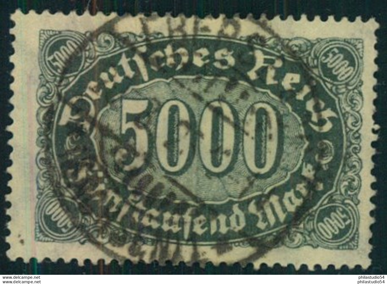 5000 M. Schwarzgriin, Sauber Gestempelt, Sign. Lnfla, Gepr. Dfintsch, KW 200,- - Used Stamps