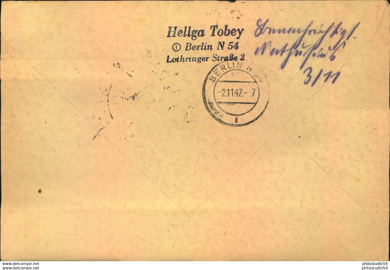 1947, Zusammendruckviererblock Aus MH 50 Mit  24 Pfg. Messe Auf Orts-R-Brief Mit SST Ab Berlin 8 - Sonstige & Ohne Zuordnung