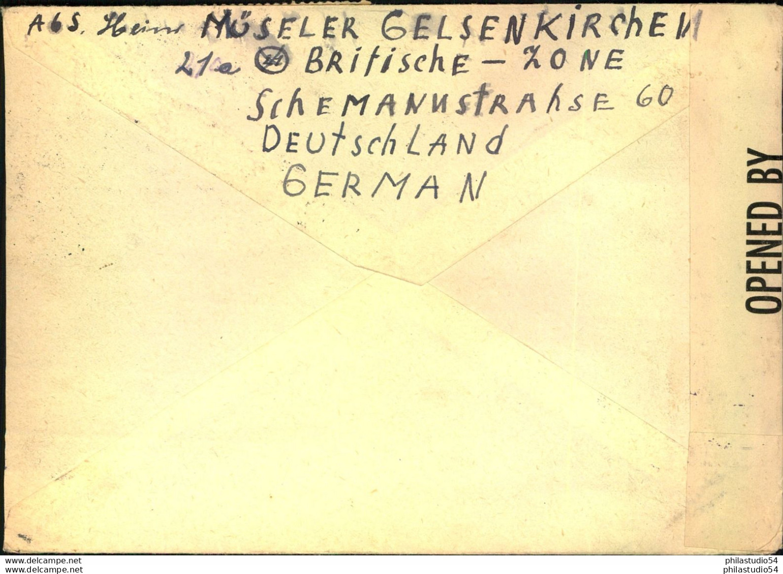 1946, Auslandsbrief Mit 5-mal 15 Pfg. AM-Post Ab GELSENKIRCHEN Mit Zensur In Die Schweiz. - Sonstige & Ohne Zuordnung