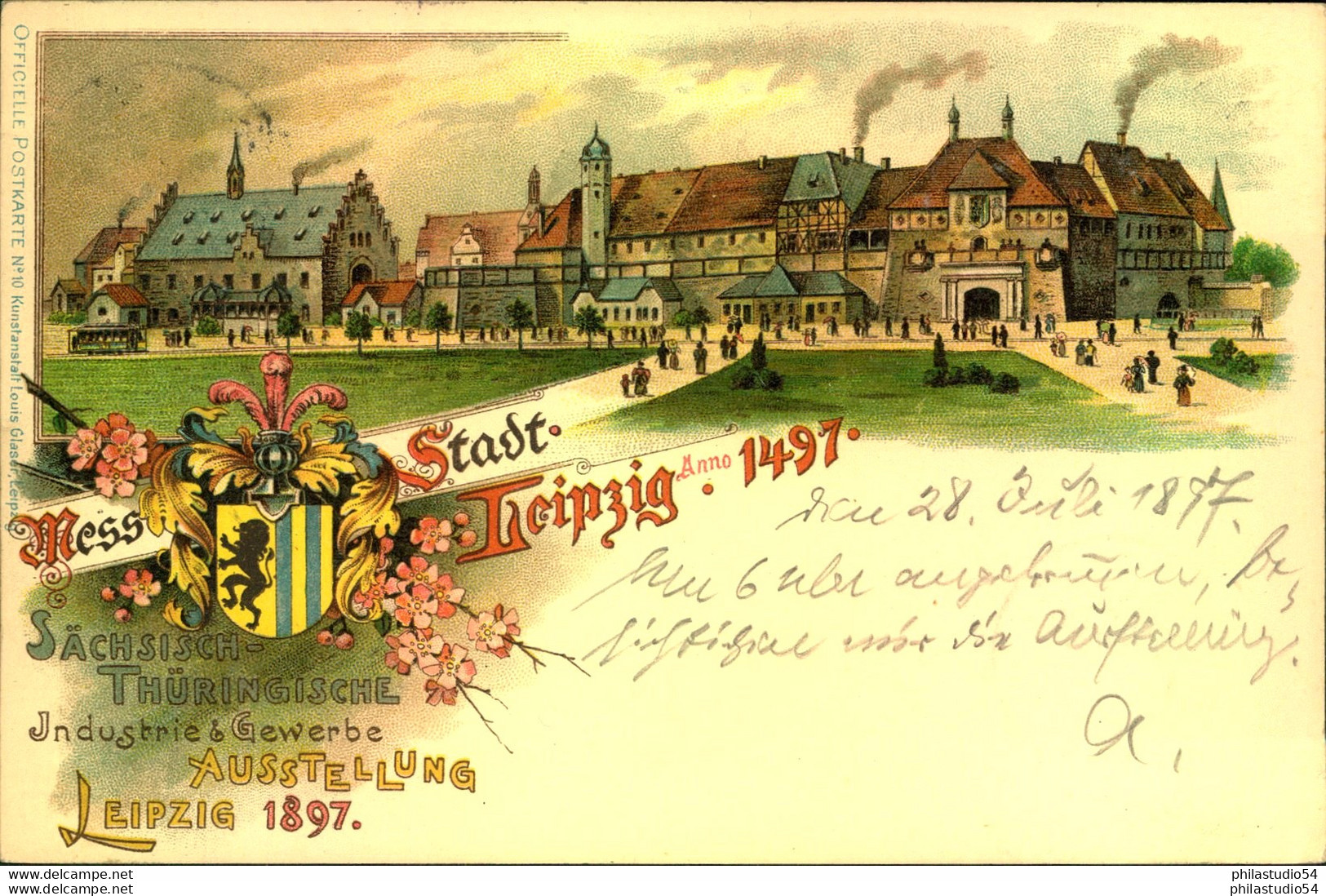 1897, "LEIPZIG AUSSTELLUNGSPLATZ", Auf Dekorativer, Offizieller Sonderkarte - Briefe U. Dokumente