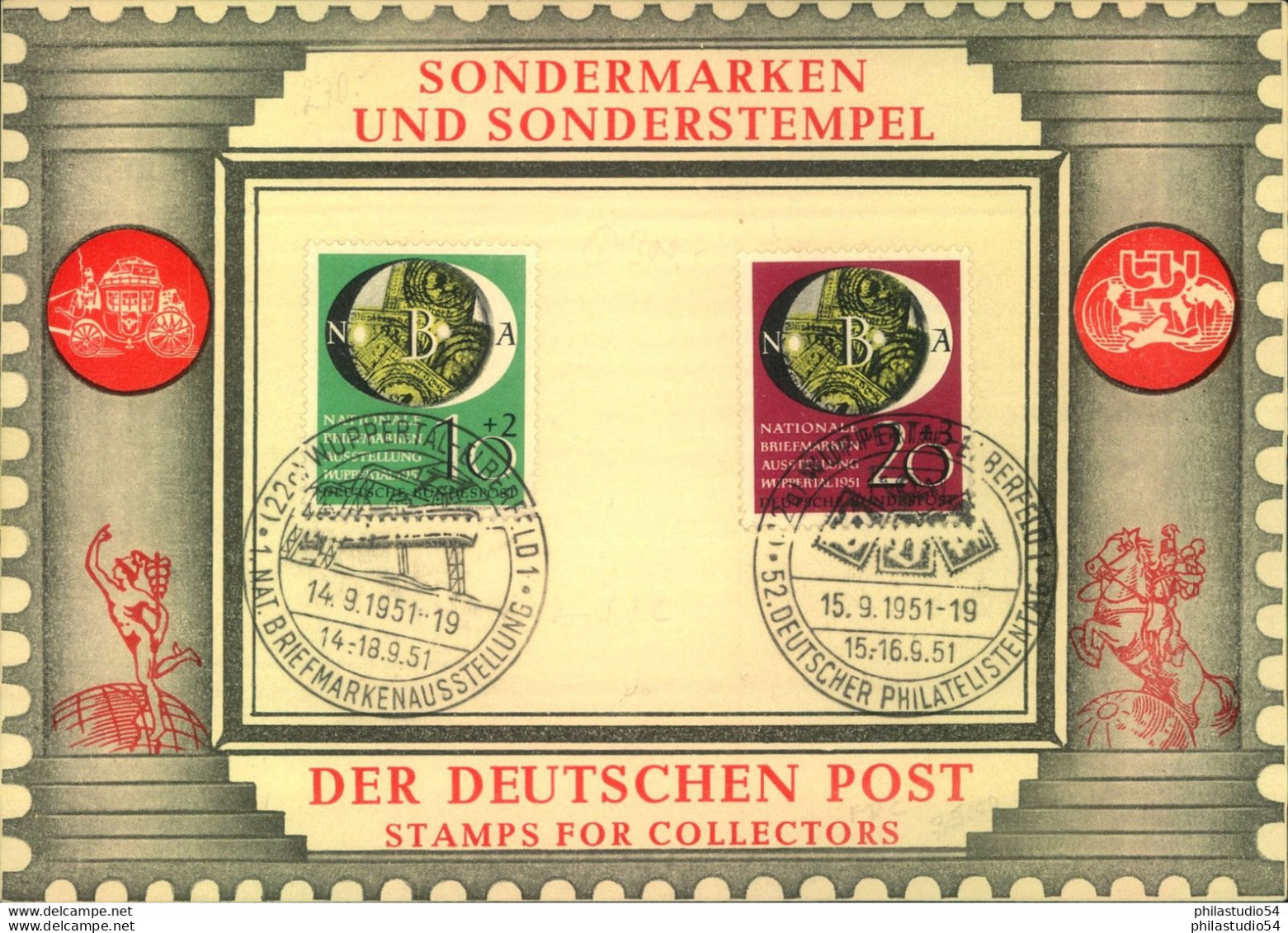 1951, NABA Komplett Auf Karte Nit Ersttagsstempel (Mi 141/2 FDC) - Lettres & Documents