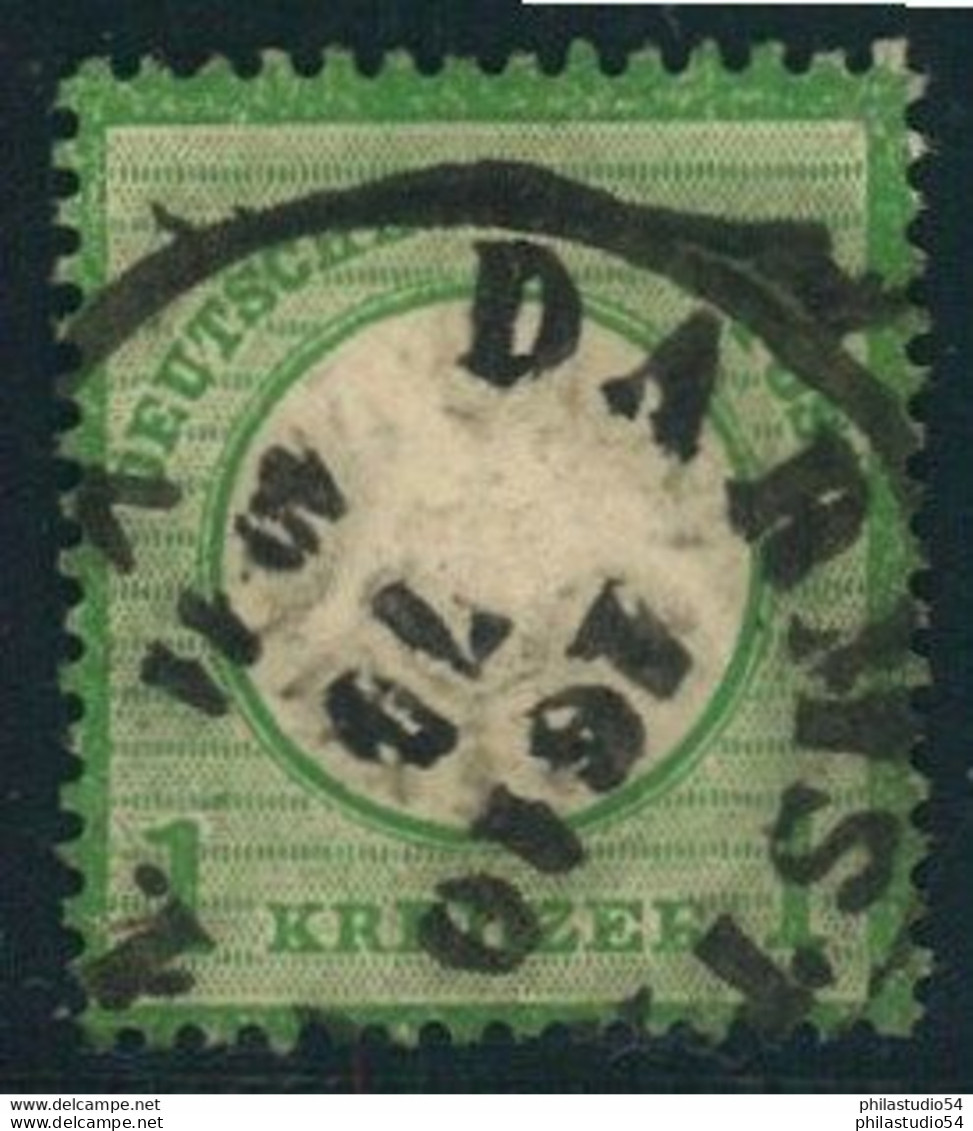 1872,1 Kreuzer Dunkelgrün Gestempelt, Geprüft Sommer BPP - Used Stamps