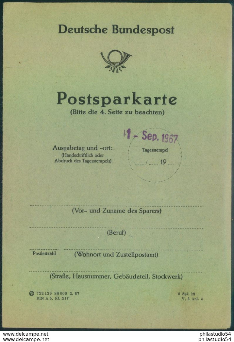 1966, Postsparkarte Mit 3 Wertem Brandenburger Tir Miz L1"NUN SPARE WEITER" - Otros & Sin Clasificación