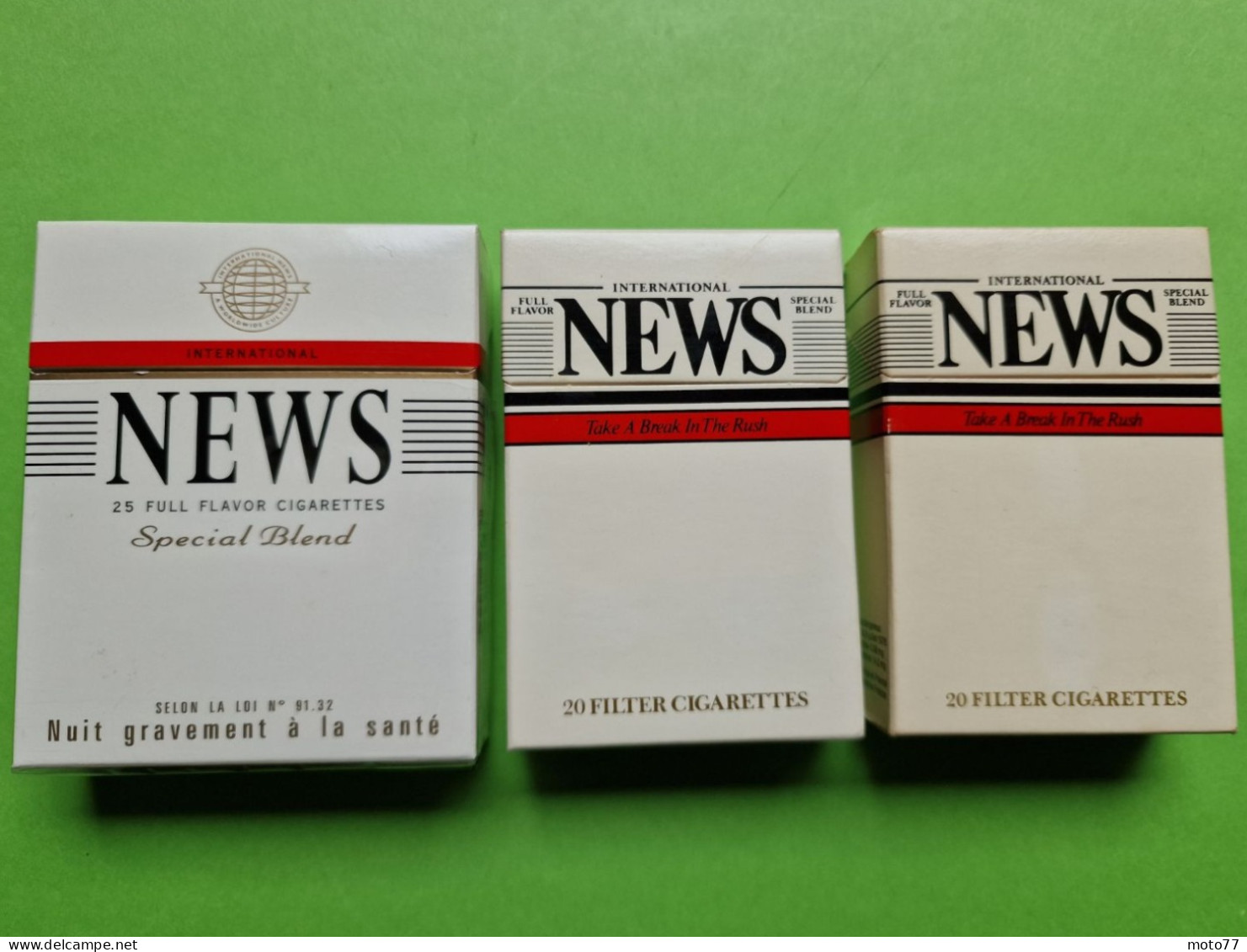 Lot 3 Anciens PAQUETS De CIGARETTES Vide - NEWS - Vers 1980 - Empty Cigarettes Boxes