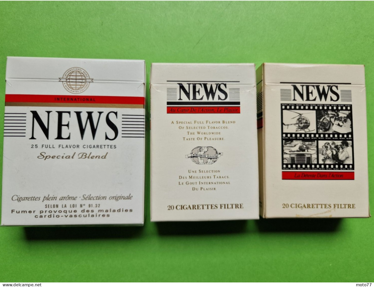 Lot 3 Anciens PAQUETS De CIGARETTES Vide - NEWS - Vers 1980 - Etuis à Cigarettes Vides