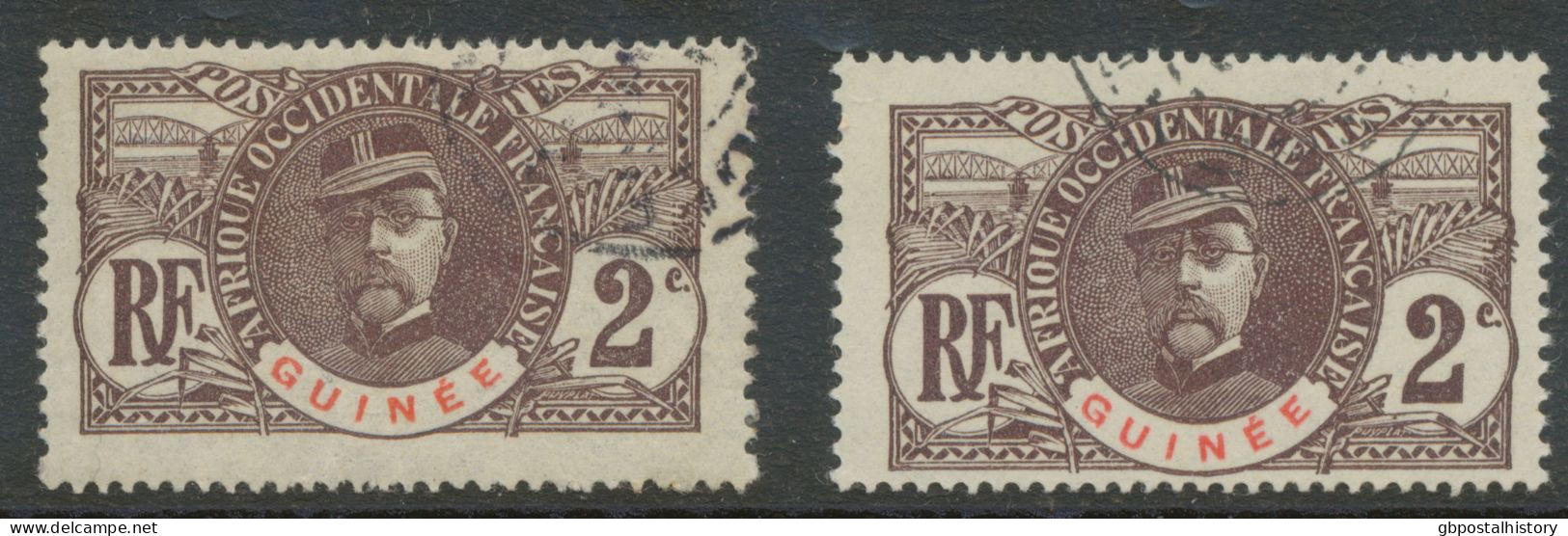 DAHOMEY 1906 Louis Faidherbe (1818-1889) General 2 C Lilabraun/rot 2x Gestempelt - Used Stamps
