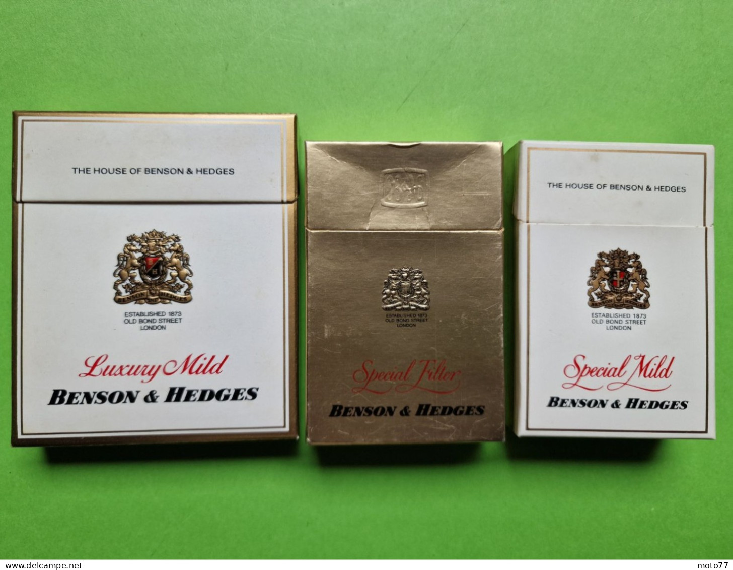Lot 3 Anciens PAQUETS De CIGARETTES Vide - BENSON & HEDGES - Vers 1980 - Estuches Para Cigarrillos (vacios)