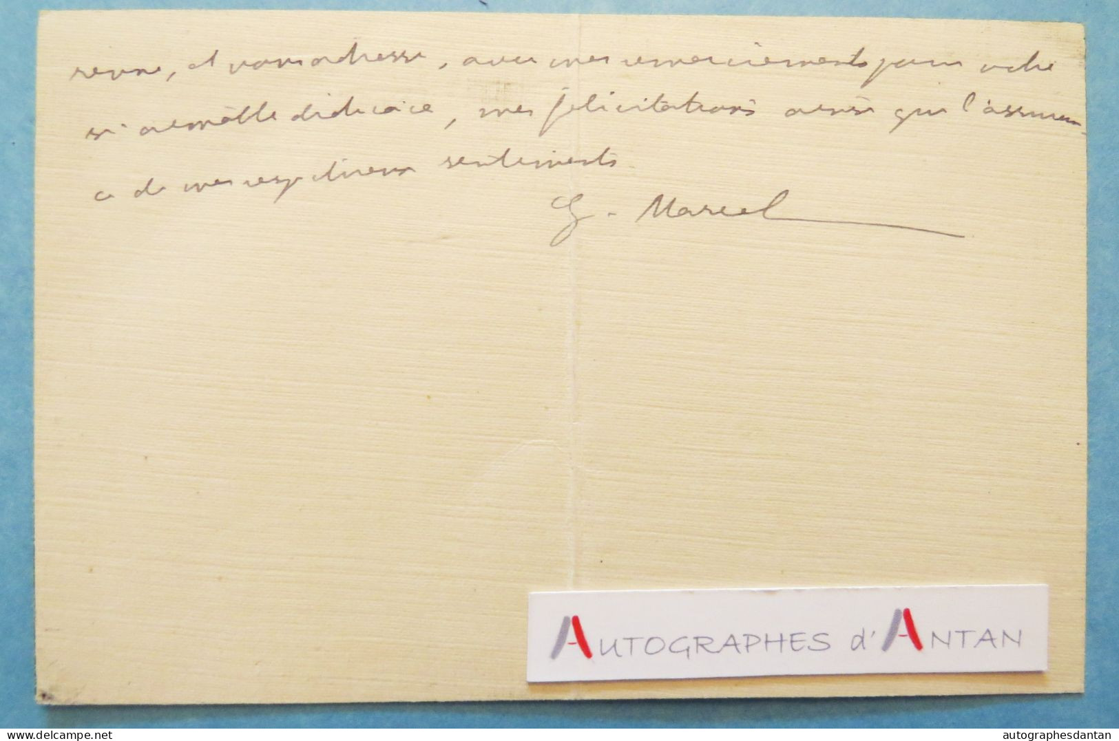 ● Gabriel MARCEL Philosophe & Musicien - Carte Lettre à Lucienne FAVRE (Orientale 1930) - L.A.S Autographe - Schriftsteller