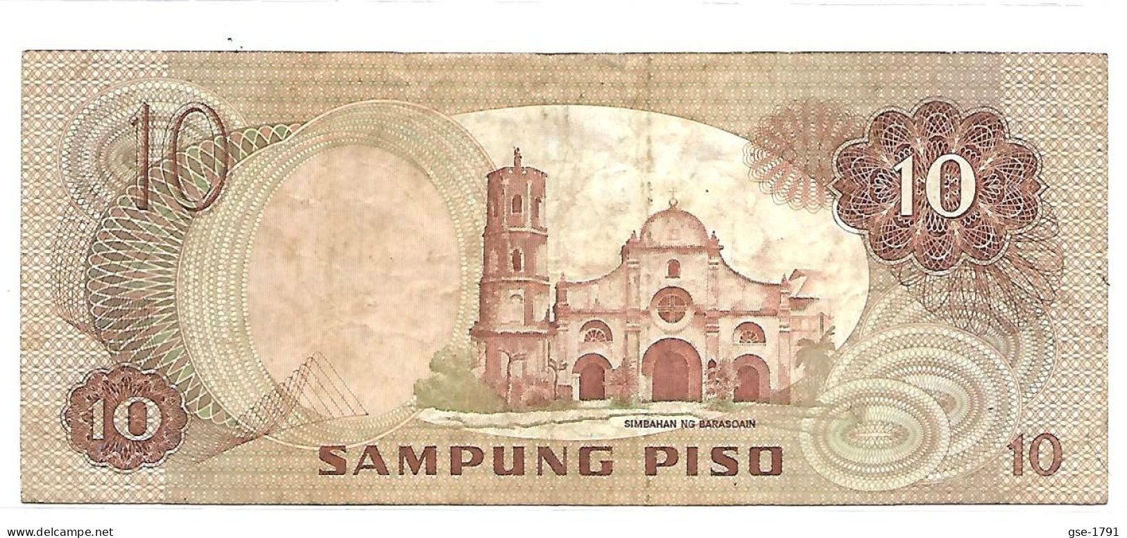 PHILIPPINES   10 Piso  ABL #167 Replacement Note  Surcharge De MARCOS Col Large, Circulé , B+ - Filippijnen