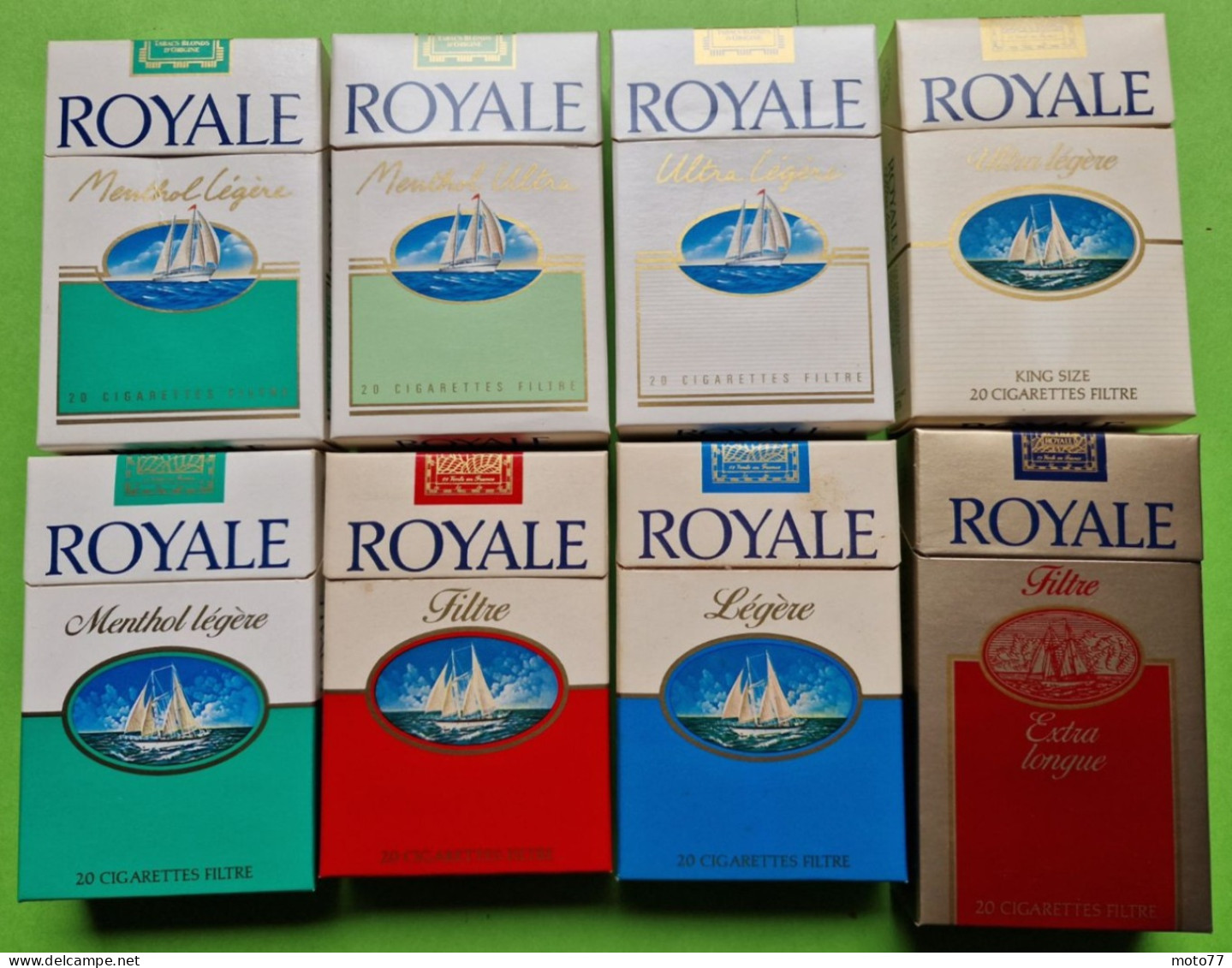 Lot 8 Anciens PAQUETS De CIGARETTES Vide - ROYALE - Vers 1980 - Etuis à Cigarettes Vides