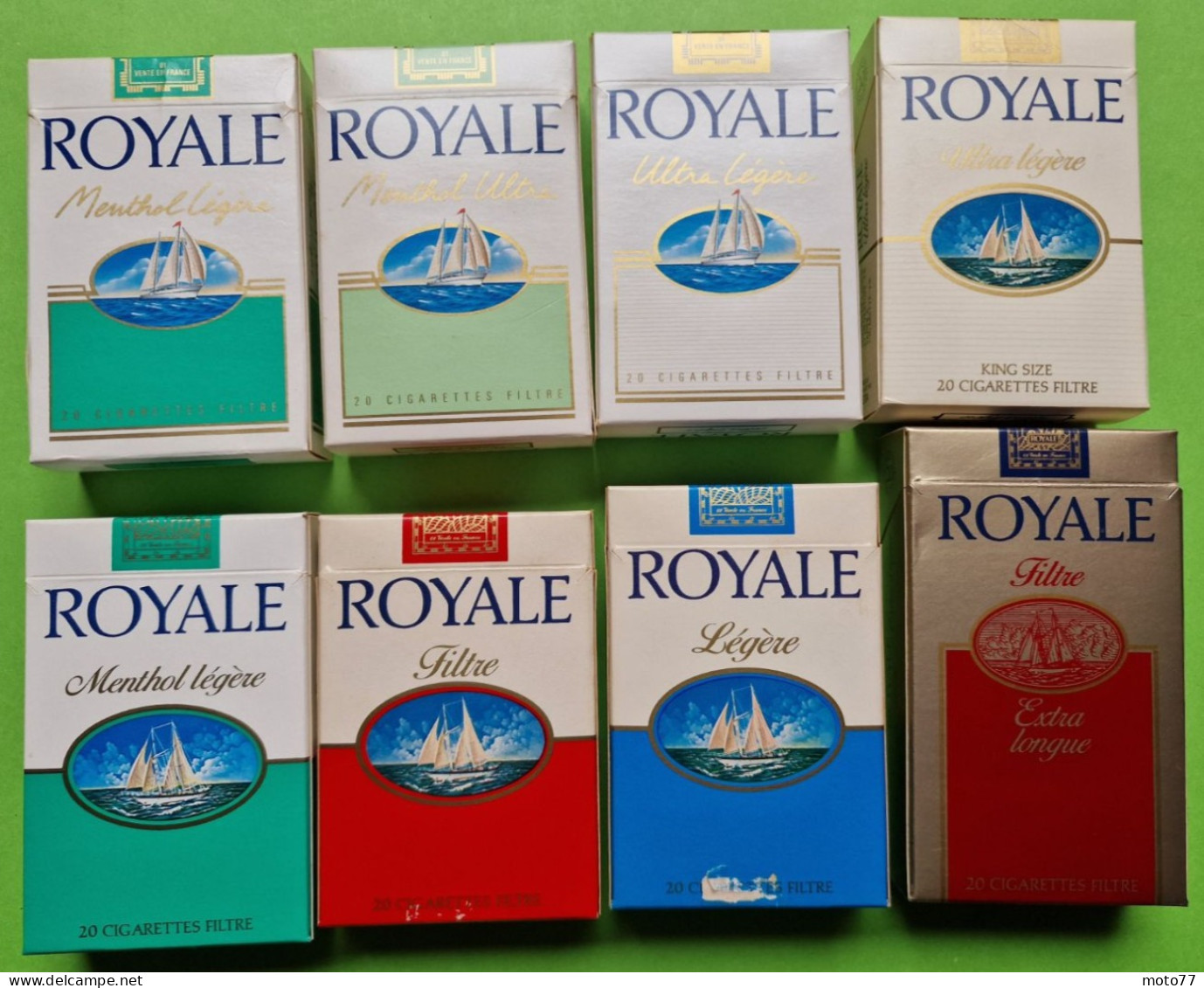 Lot 8 Anciens PAQUETS De CIGARETTES Vide - ROYALE - Vers 1980 - Etuis à Cigarettes Vides