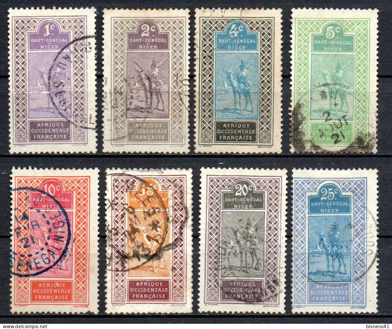 Col33 Colonie Haut Sénégal & Niger N° 18 à 25 Oblitéré Cote : 10,50€ - Used Stamps