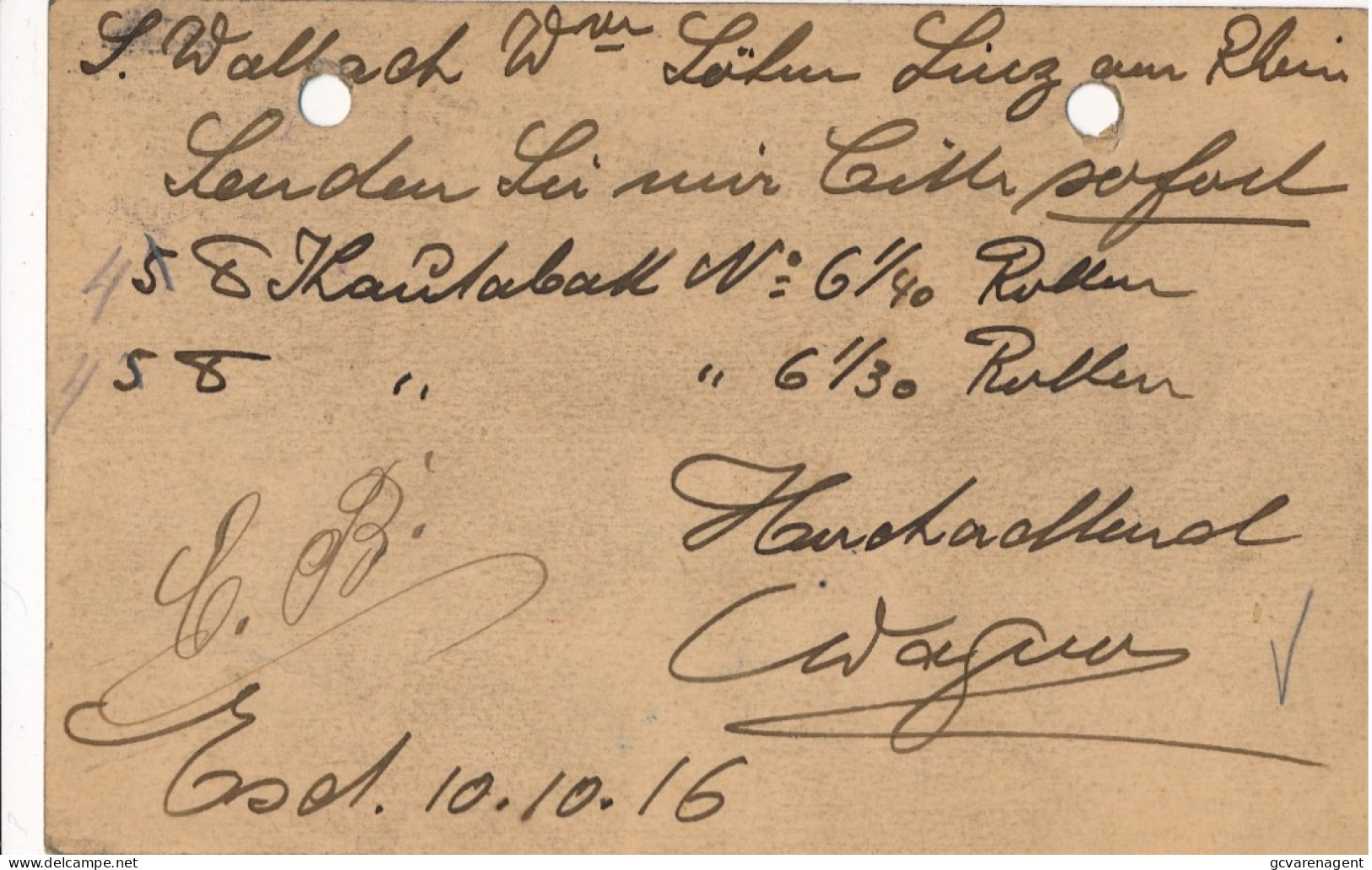 CARTE POSTALE  1916 AUSLANDSTELLE TRIER  NAAR LUIZ AU RHIN - T  TAKS     2 SCANS - 1914-24 Marie-Adélaïde