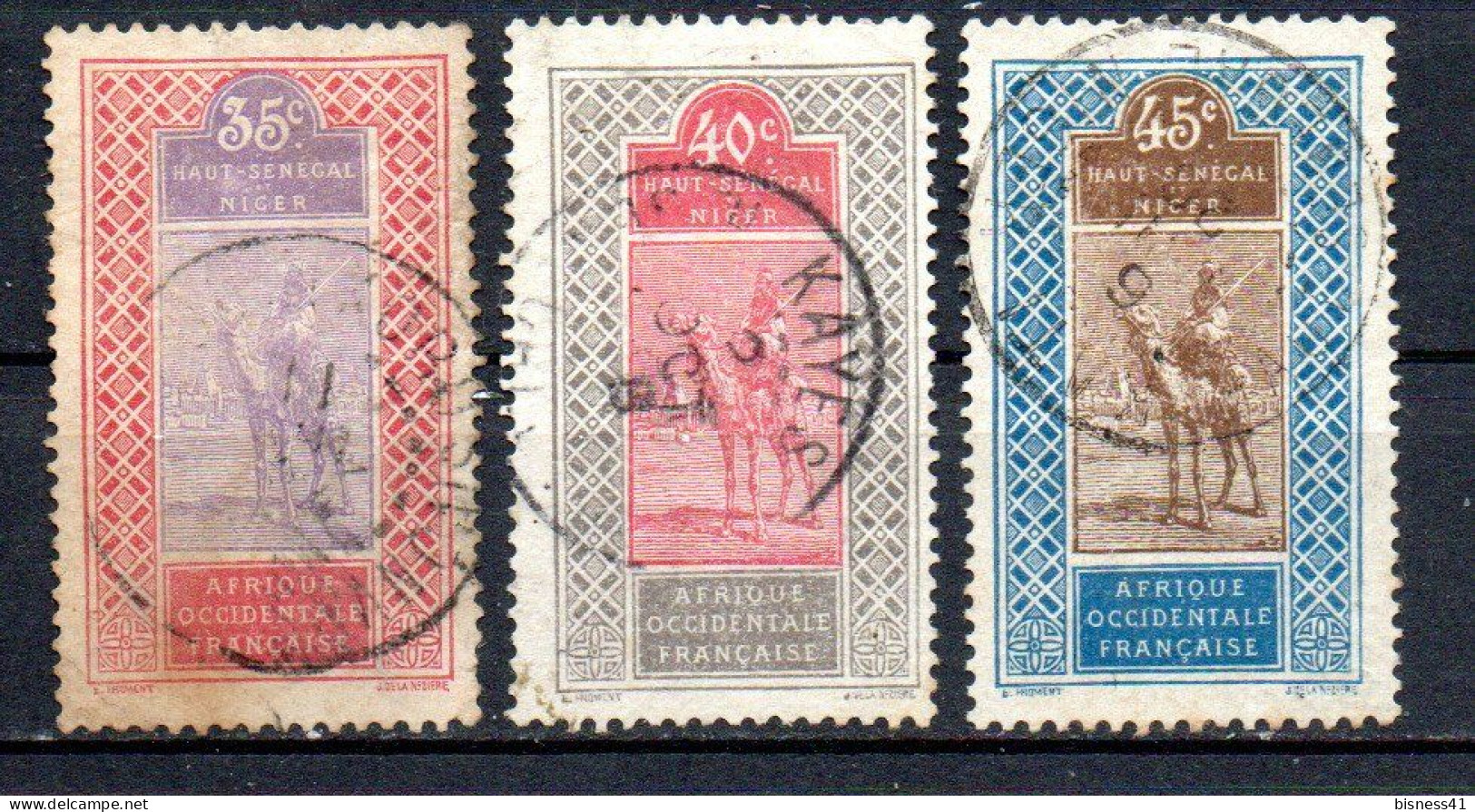 Col33 Colonie Haut Sénégal & Niger N° 27 à 29 Oblitéré Cote : 7,50€ - Used Stamps